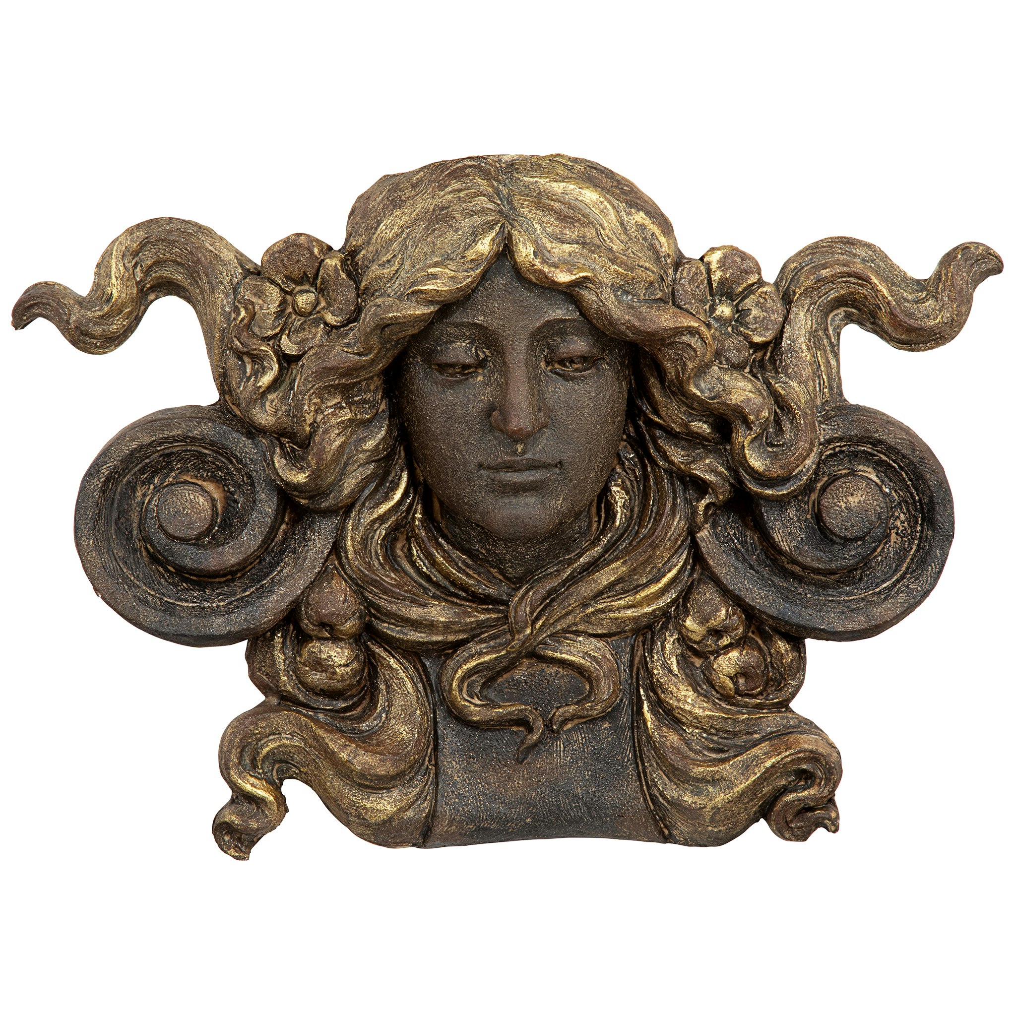 Toscano - Art Nouveau Female Mascaron Architectural Wall Pocket Sculpture