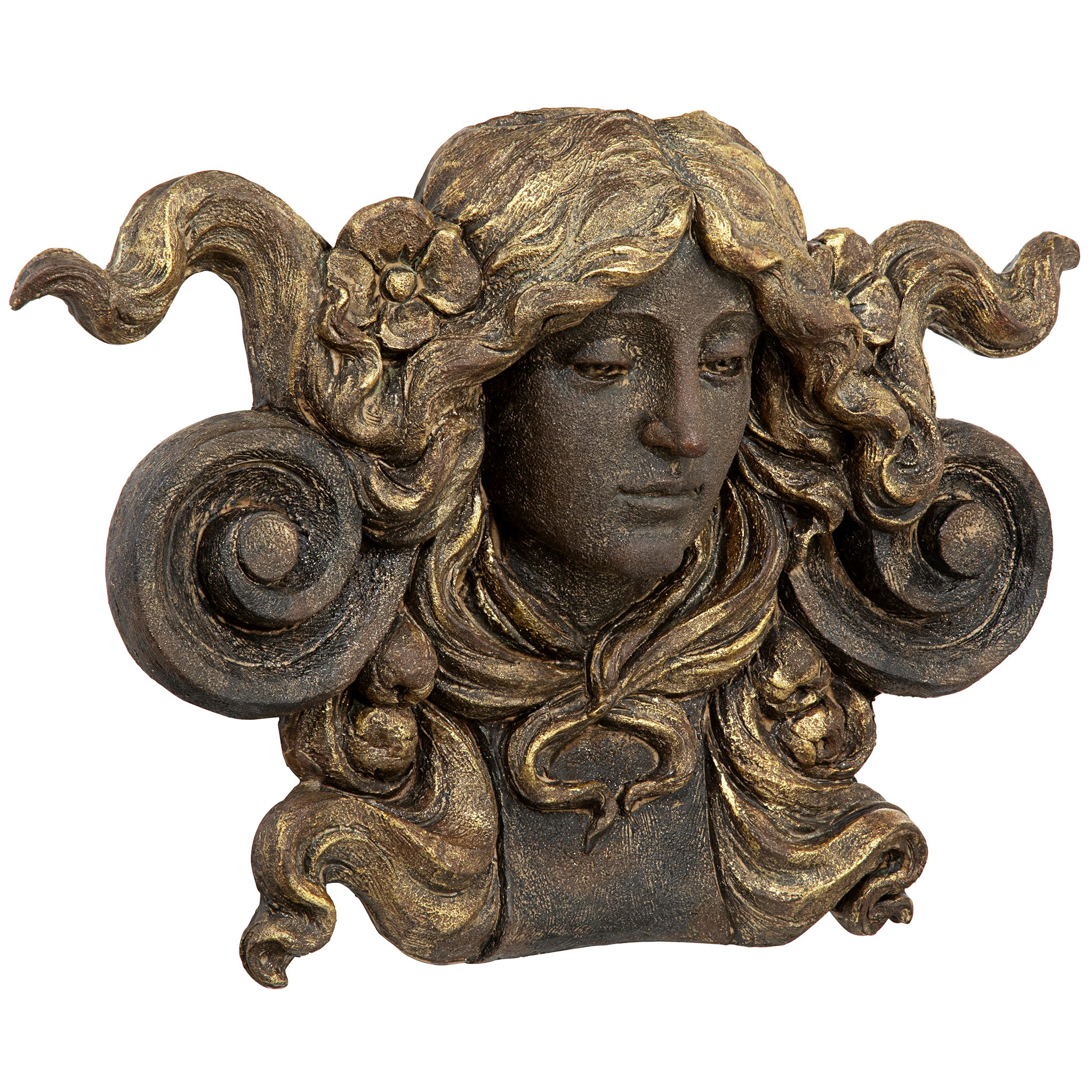Toscano - Art Nouveau Female Mascaron Architectural Wall Pocket Sculpture