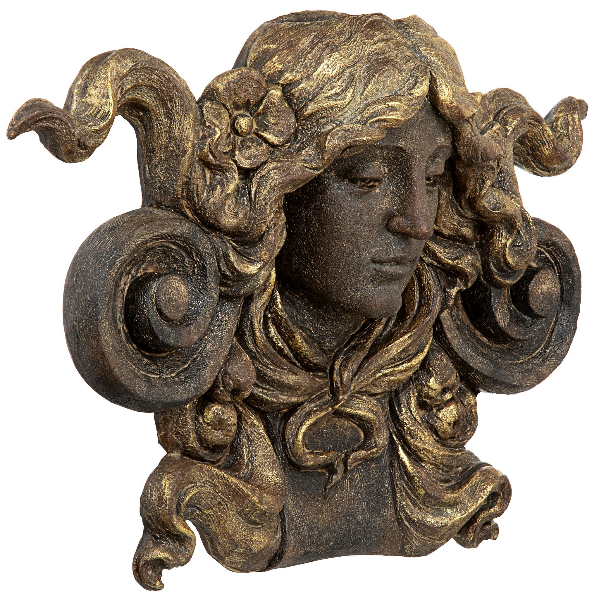 Toscano - Art Nouveau Female Mascaron Architectural Wall Pocket Sculpture