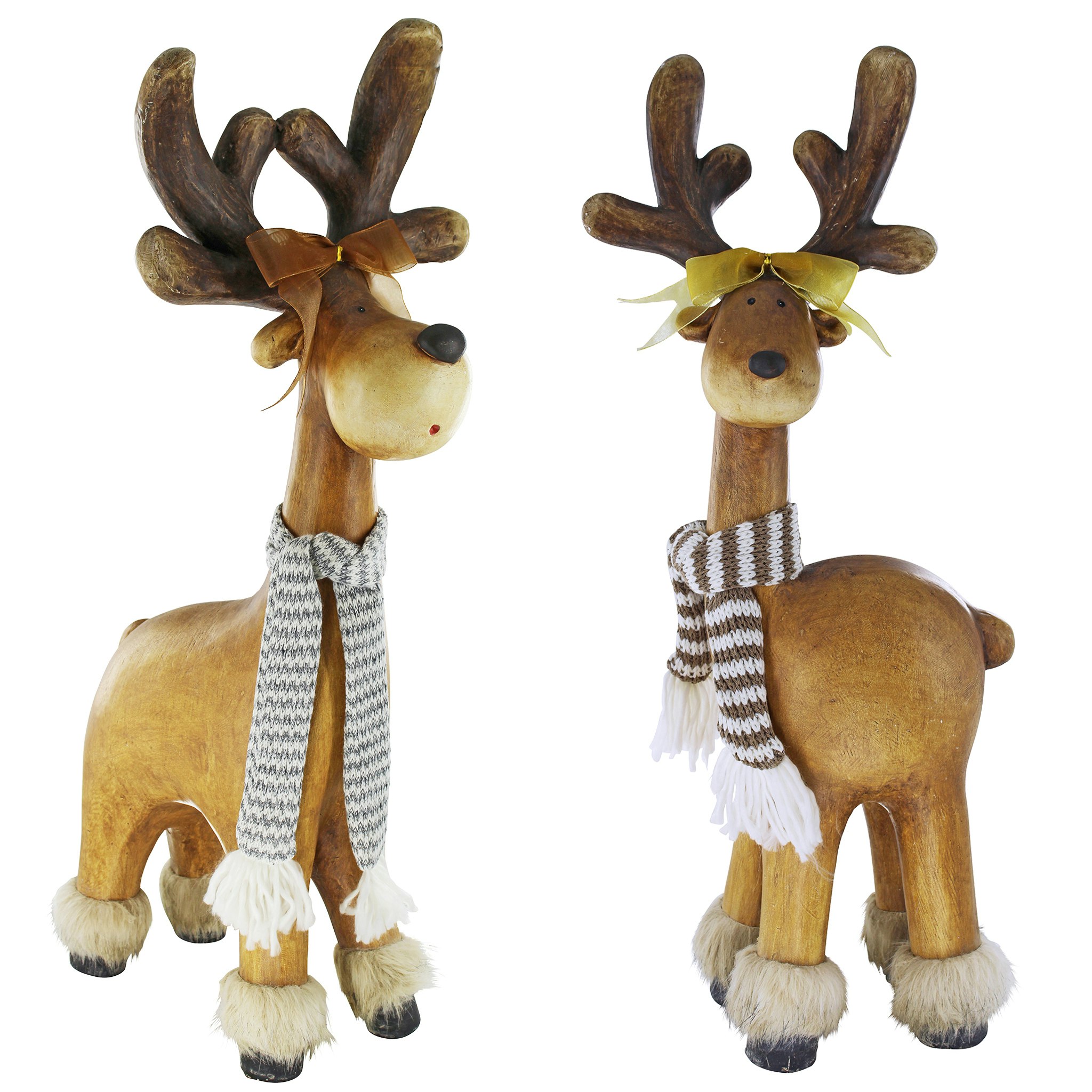 Toscano - Set of 2 Santa Second Team Holiday Reindeer Statues