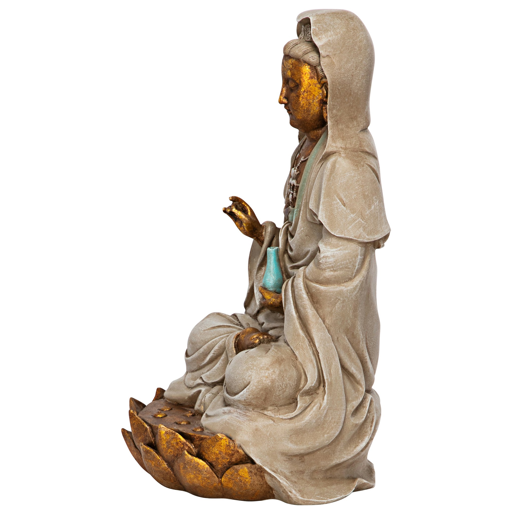 Toscano - Goddess Guan Yin Seated on a Lotus Statue