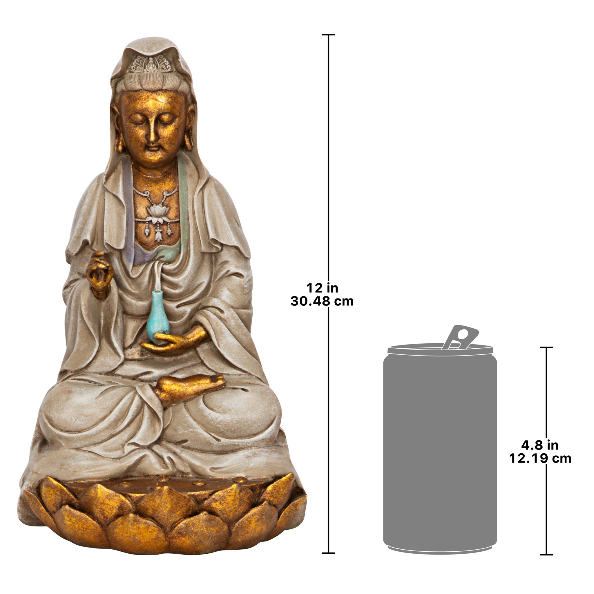 Toscano - Goddess Guan Yin Seated on a Lotus Statue