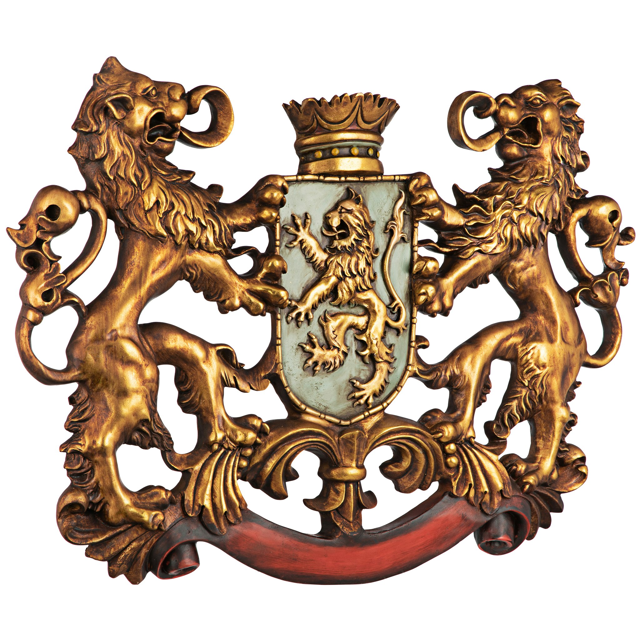 Toscano - Heraldic Royal Lions Coat of Arms Wall Sculpture