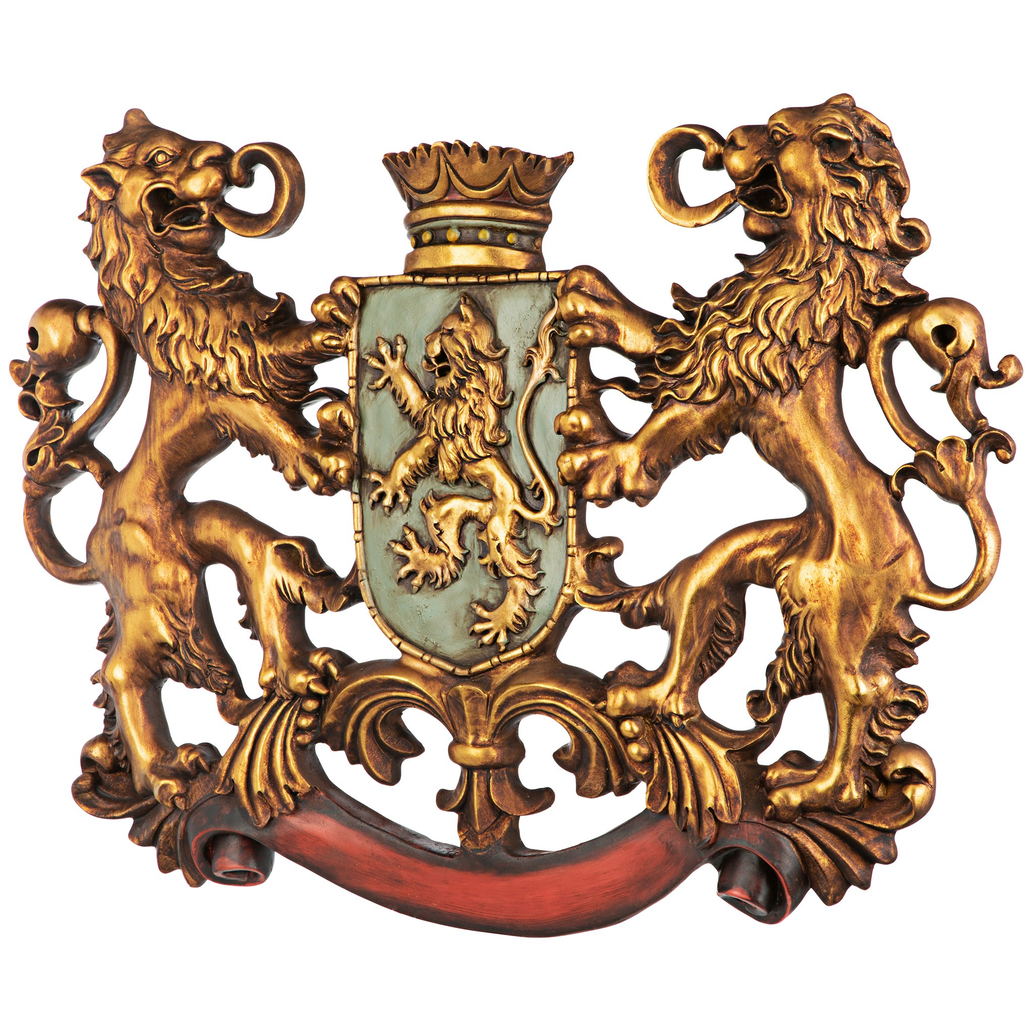 Toscano - Heraldic Royal Lions Coat of Arms Wall Sculpture