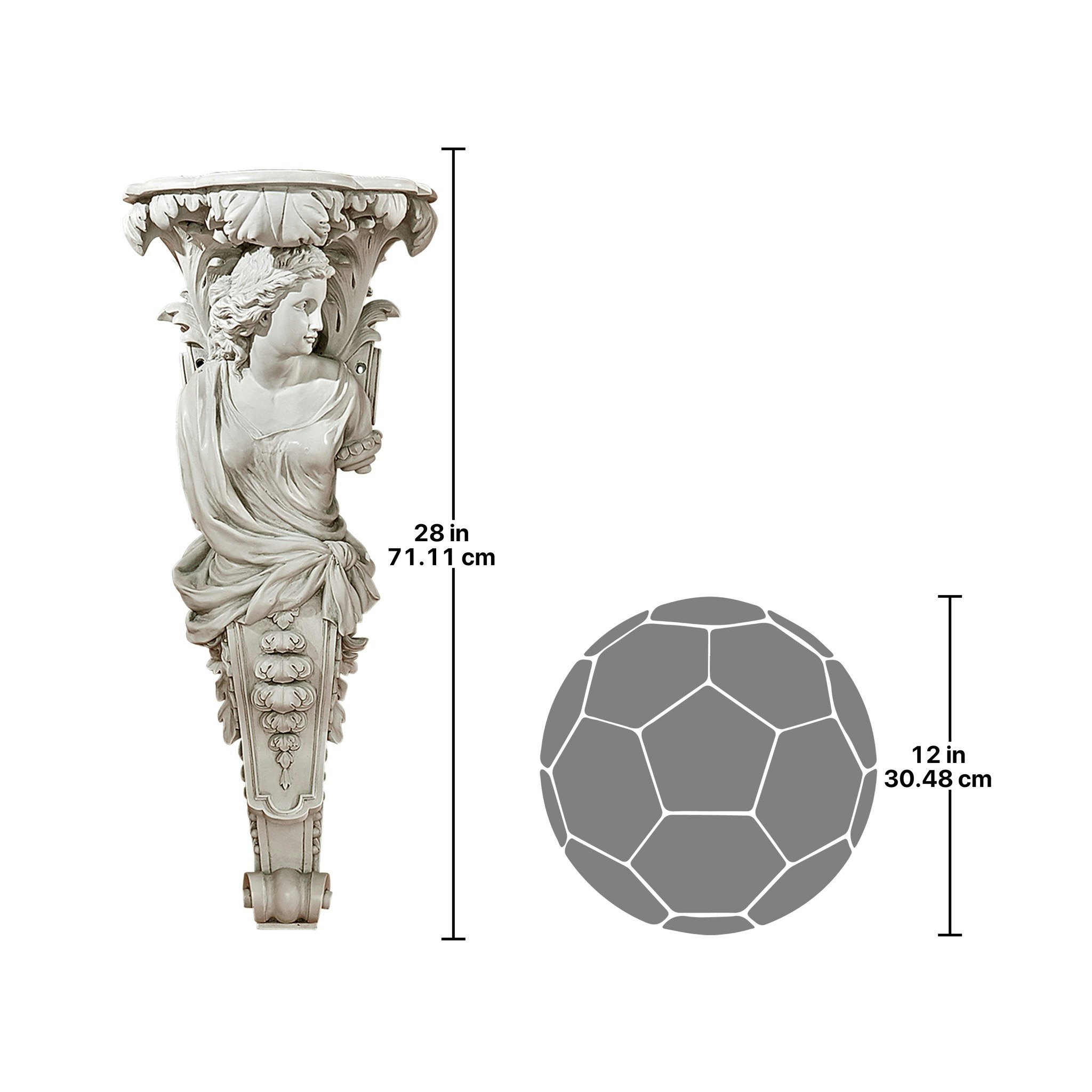 Toscano - French Baroque Caryatid Facing Right Wall Sculpture