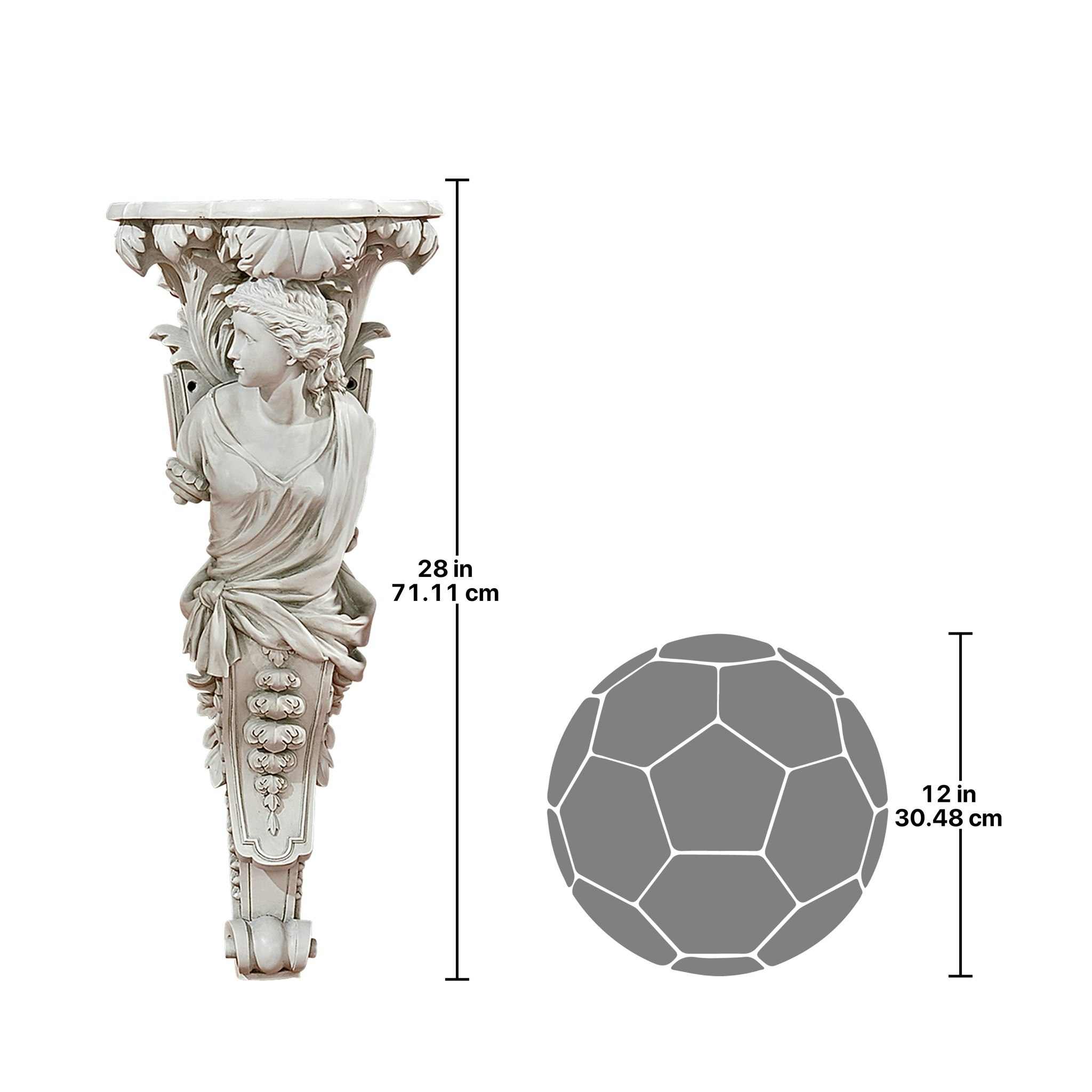 Toscano - French Baroque Caryatid Facing Left Wall Sculpture