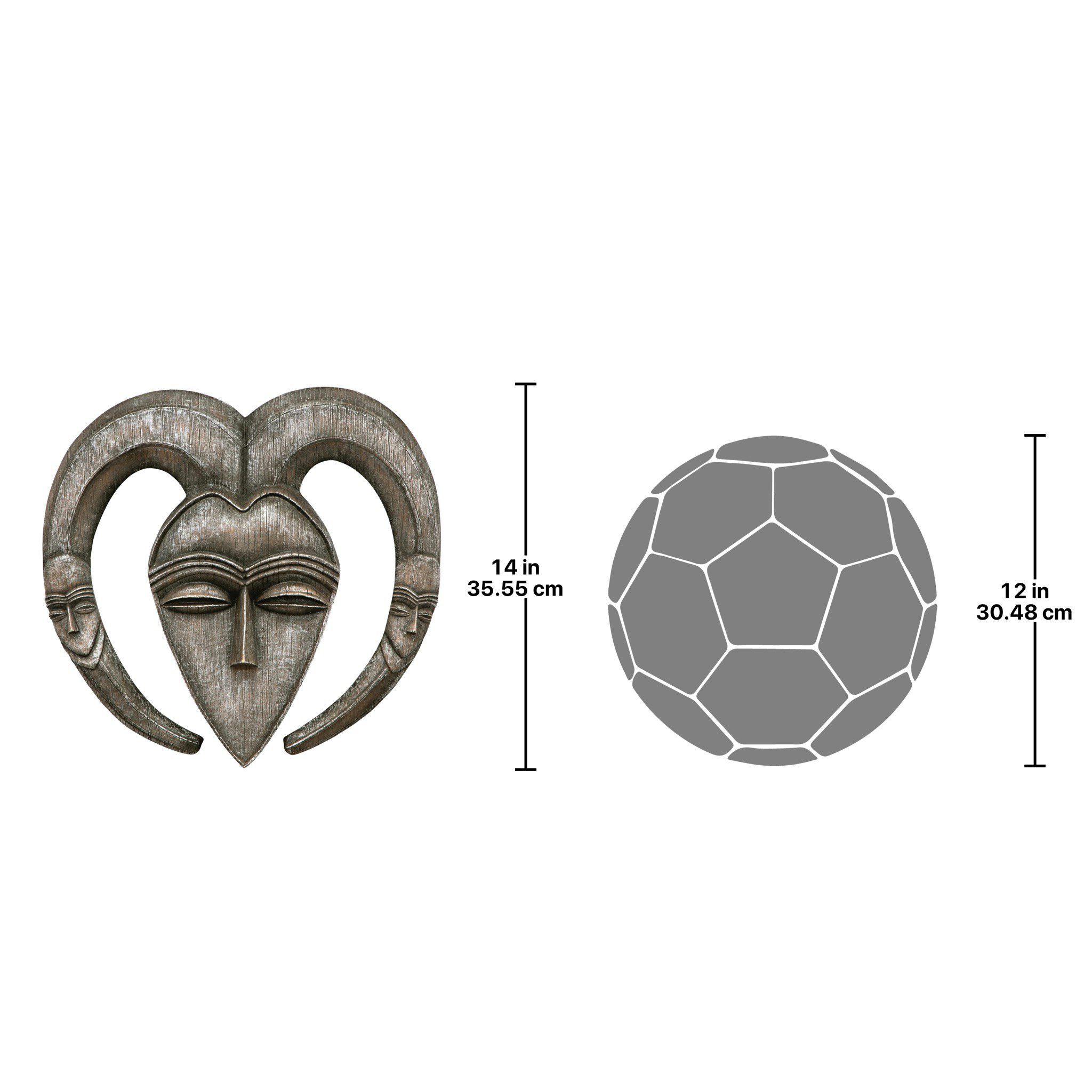 Toscano - African Tribal Mask Wall Sculpture in Kwele