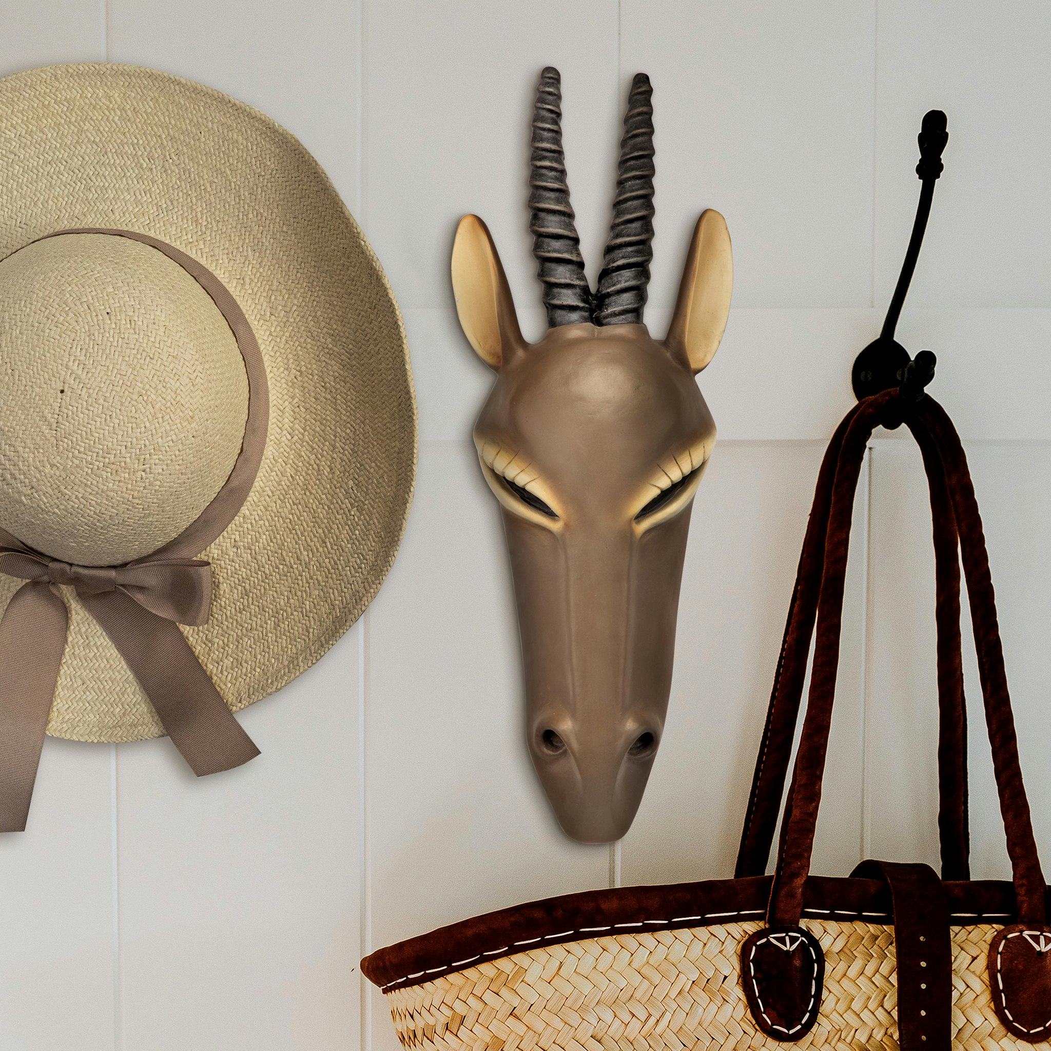Toscano - African Serengeti Animal Mask Tribal-Style Wall Sculpture