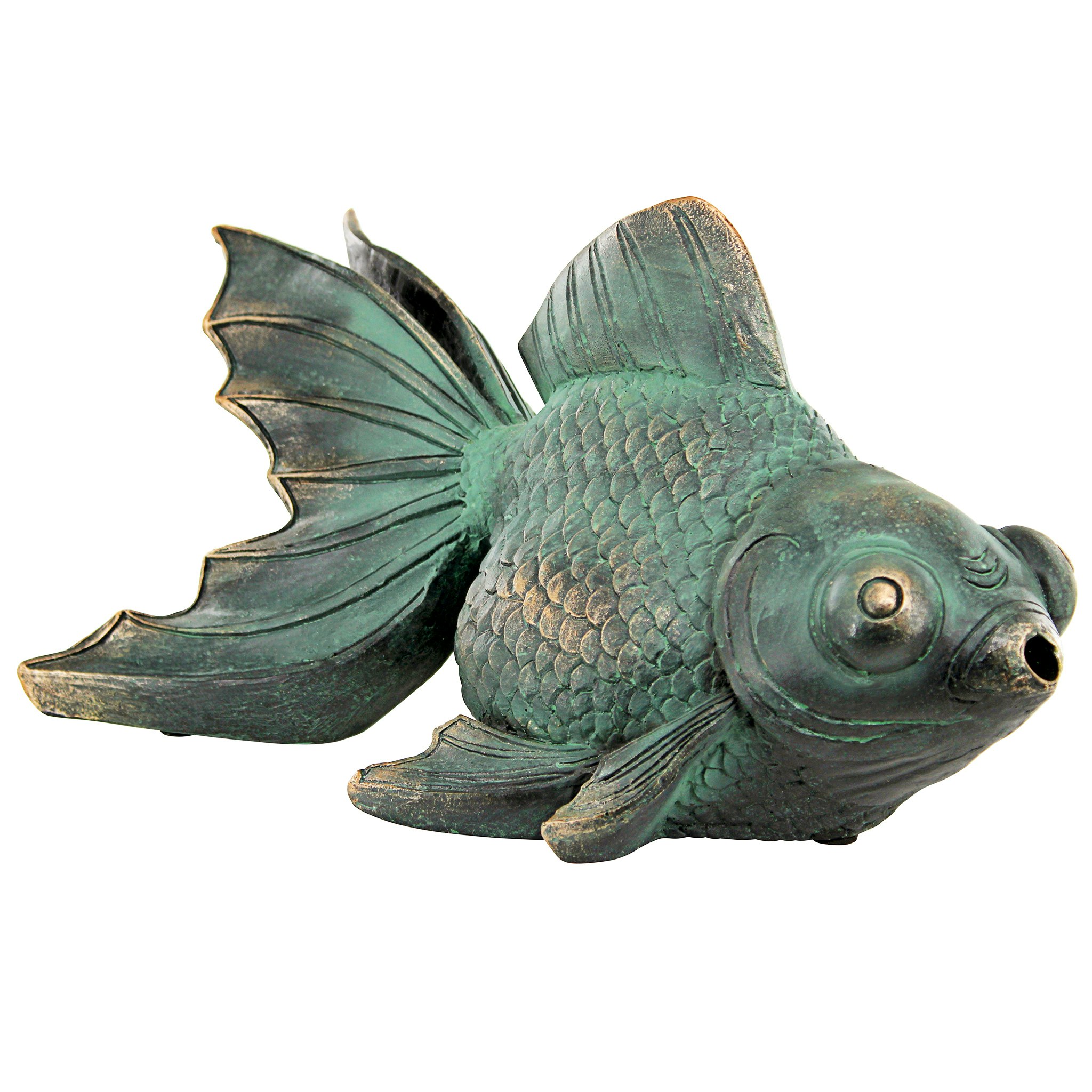 Toscano - Butterfly Asian Koi Piped Spitter Statue