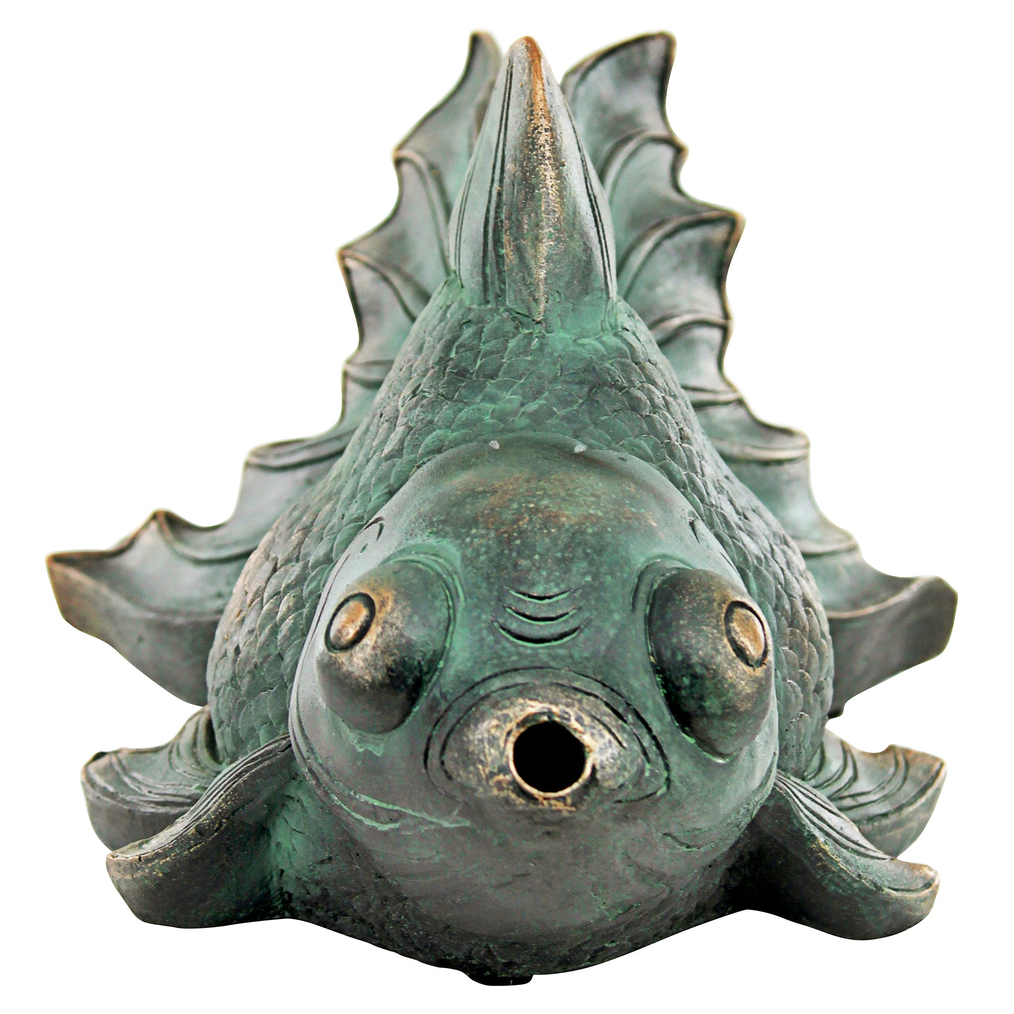 Toscano - Butterfly Asian Koi Piped Spitter Statue