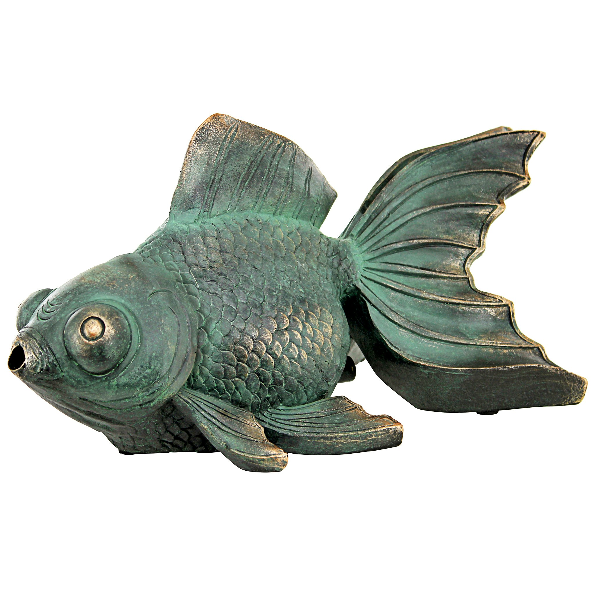 Toscano - Butterfly Asian Koi Piped Spitter Statue
