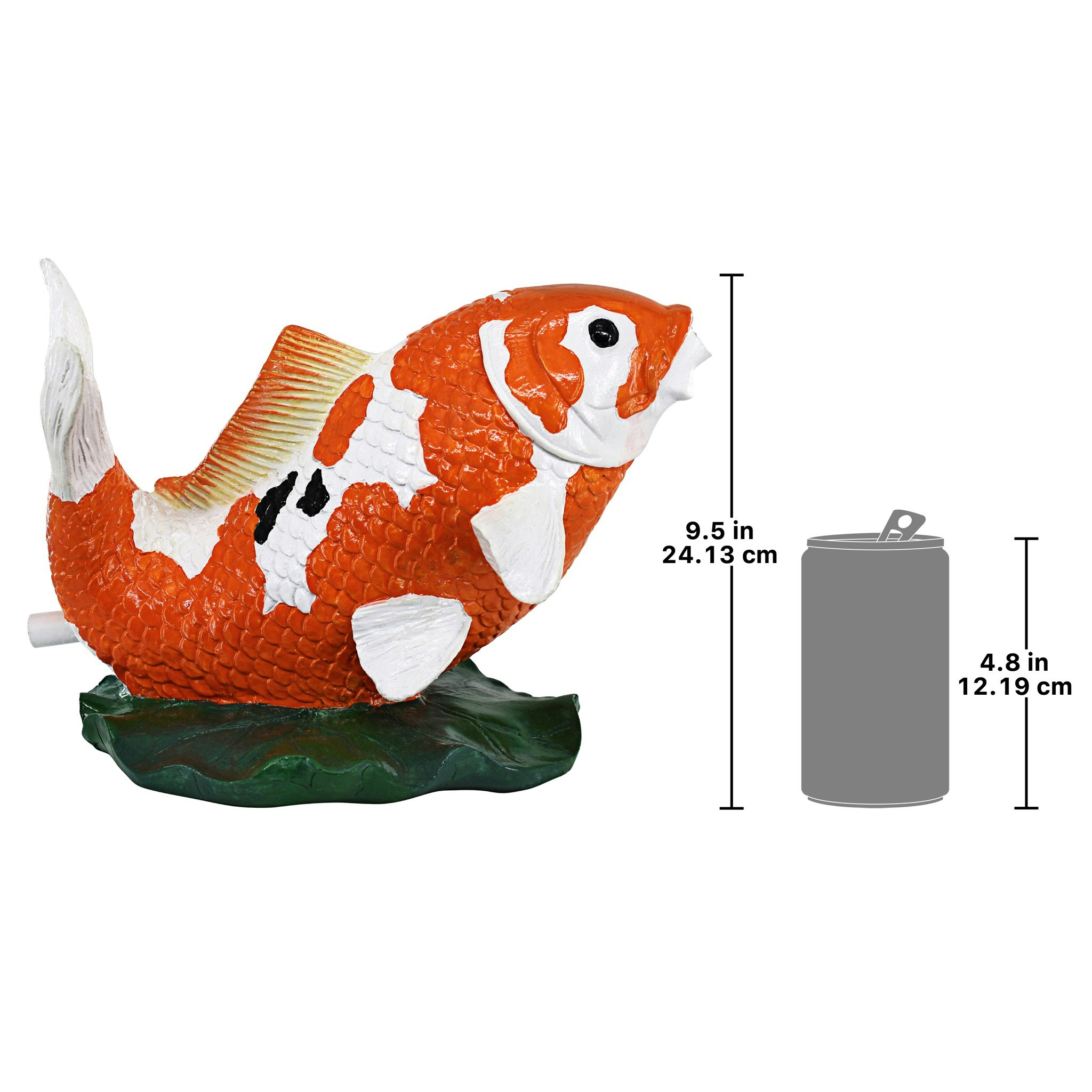 Toscano - Kohaku Asian Koi Piped Spitter Statue