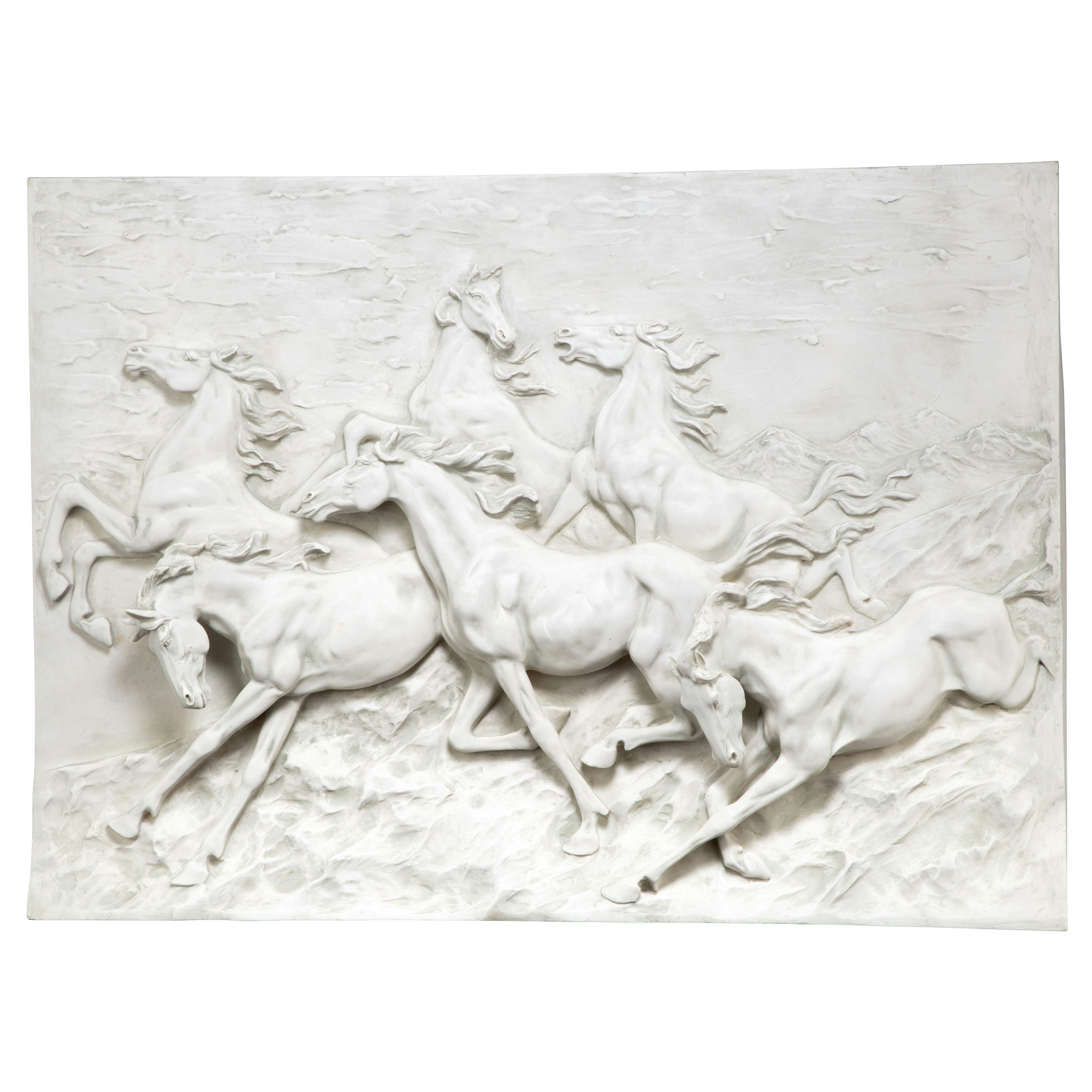 Toscano - Wild Horse Stampede Frieze Wall Sculpture