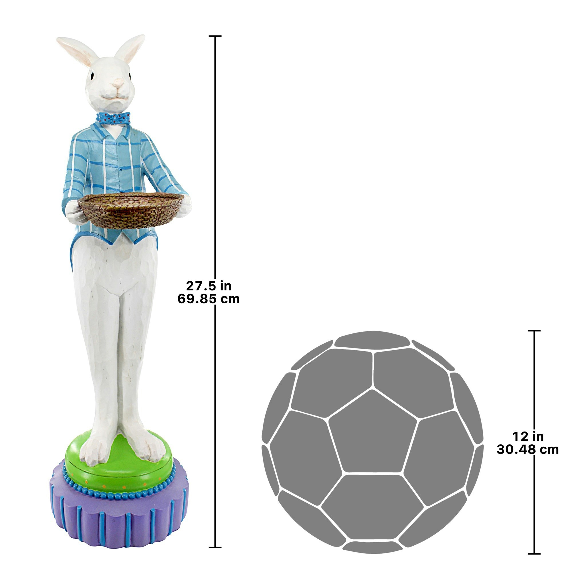 Toscano - Mr. Eggsy at Your Service Easter Bunny Rabbit Butler Statue