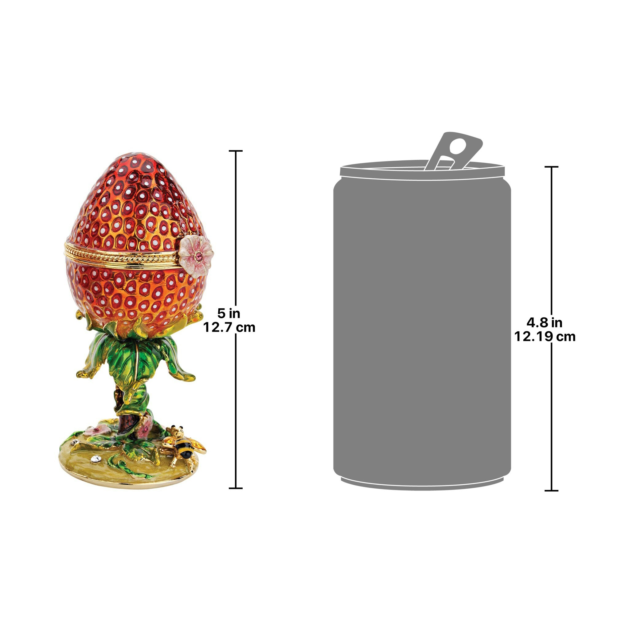 Toscano Gardens Treasures Romanov-Style Collectible Enameled Egg - Strawberry