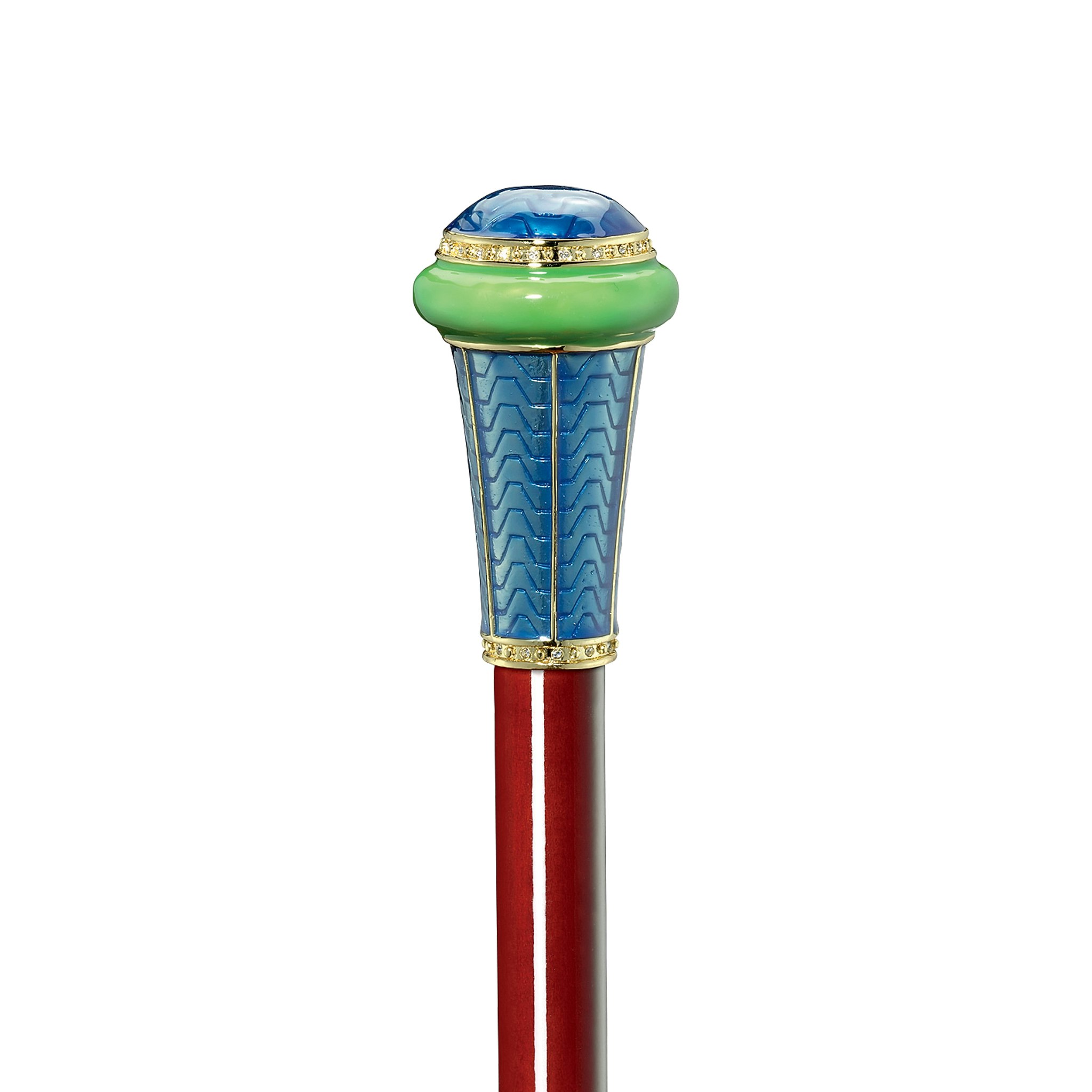 Toscano - Imperial Peacock Tail Enameled Walking Stick