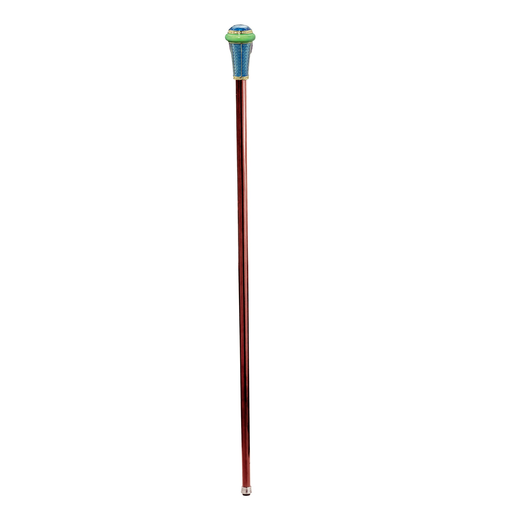 Toscano - Imperial Peacock Tail Enameled Walking Stick