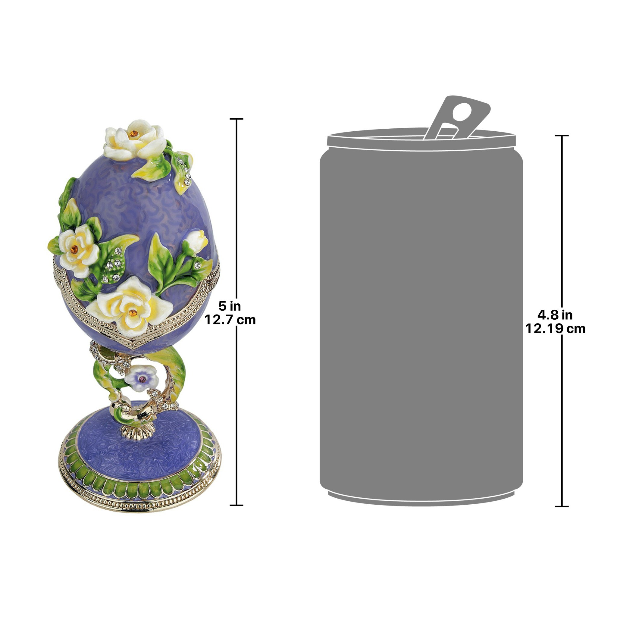 Toscano - Spring Bouquet Romanov-Style Collectible Enameled Egg in Lavender