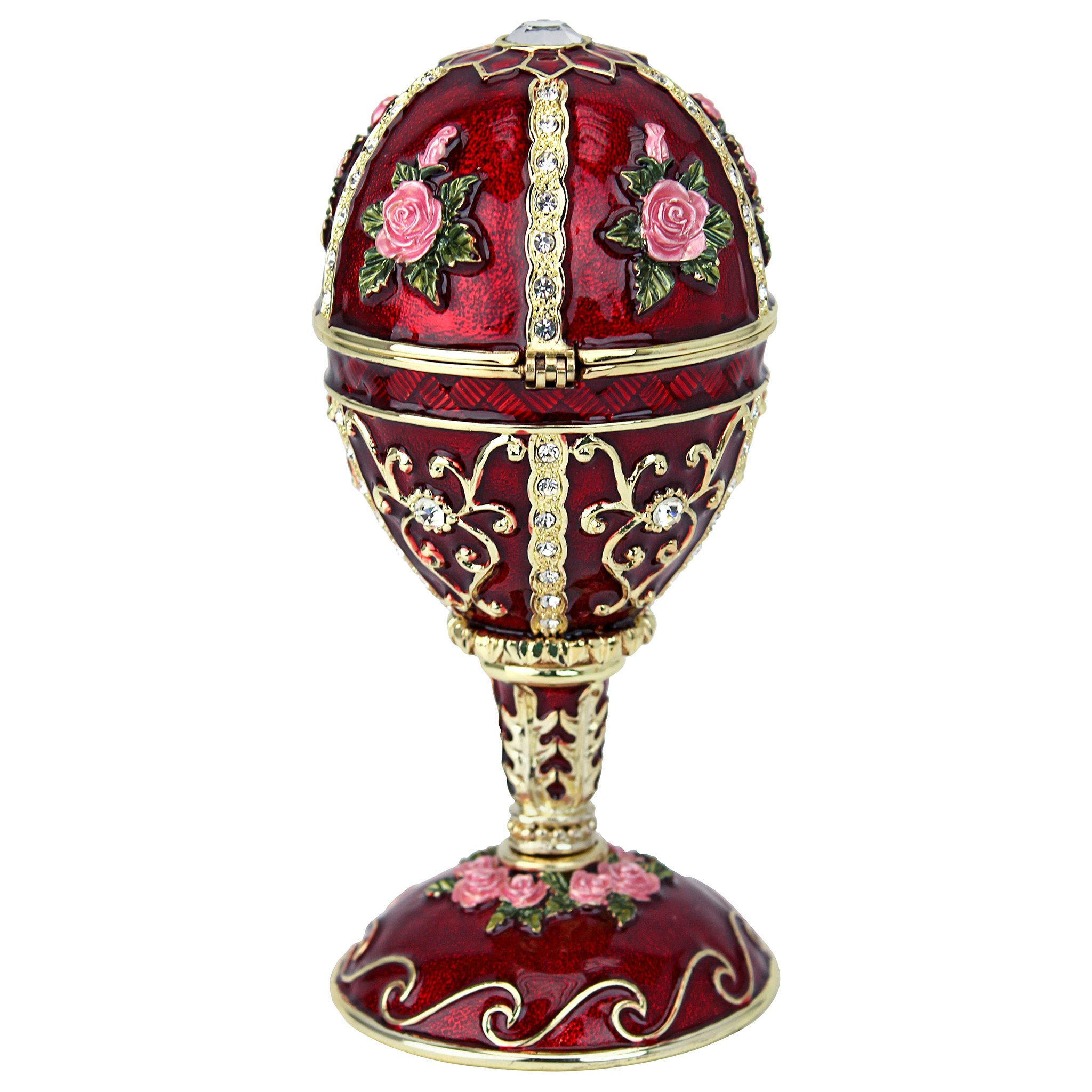 Toscano - Ruby Rosette Romanov-Style Collectible Enameled Egg