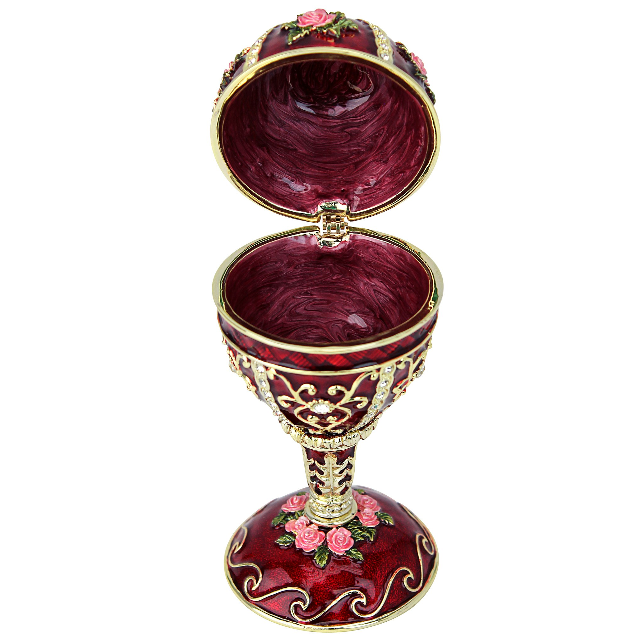 Toscano - Ruby Rosette Romanov-Style Collectible Enameled Egg