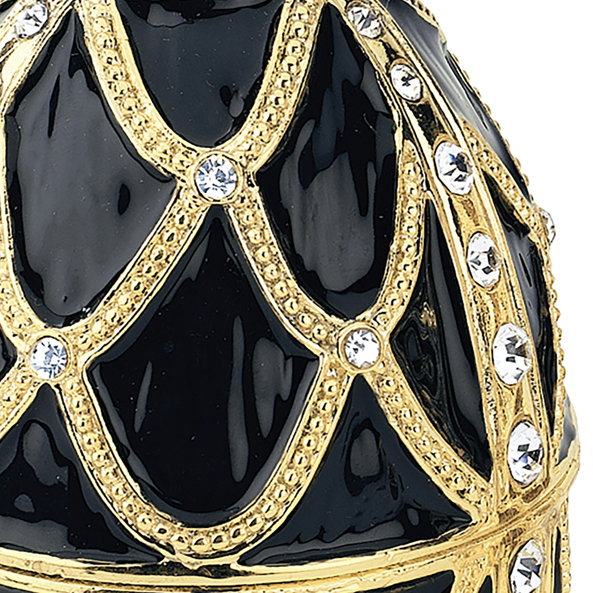 Toscano Golden Trellis Romanov-Style Collectible Enameled Egg - Ebony
