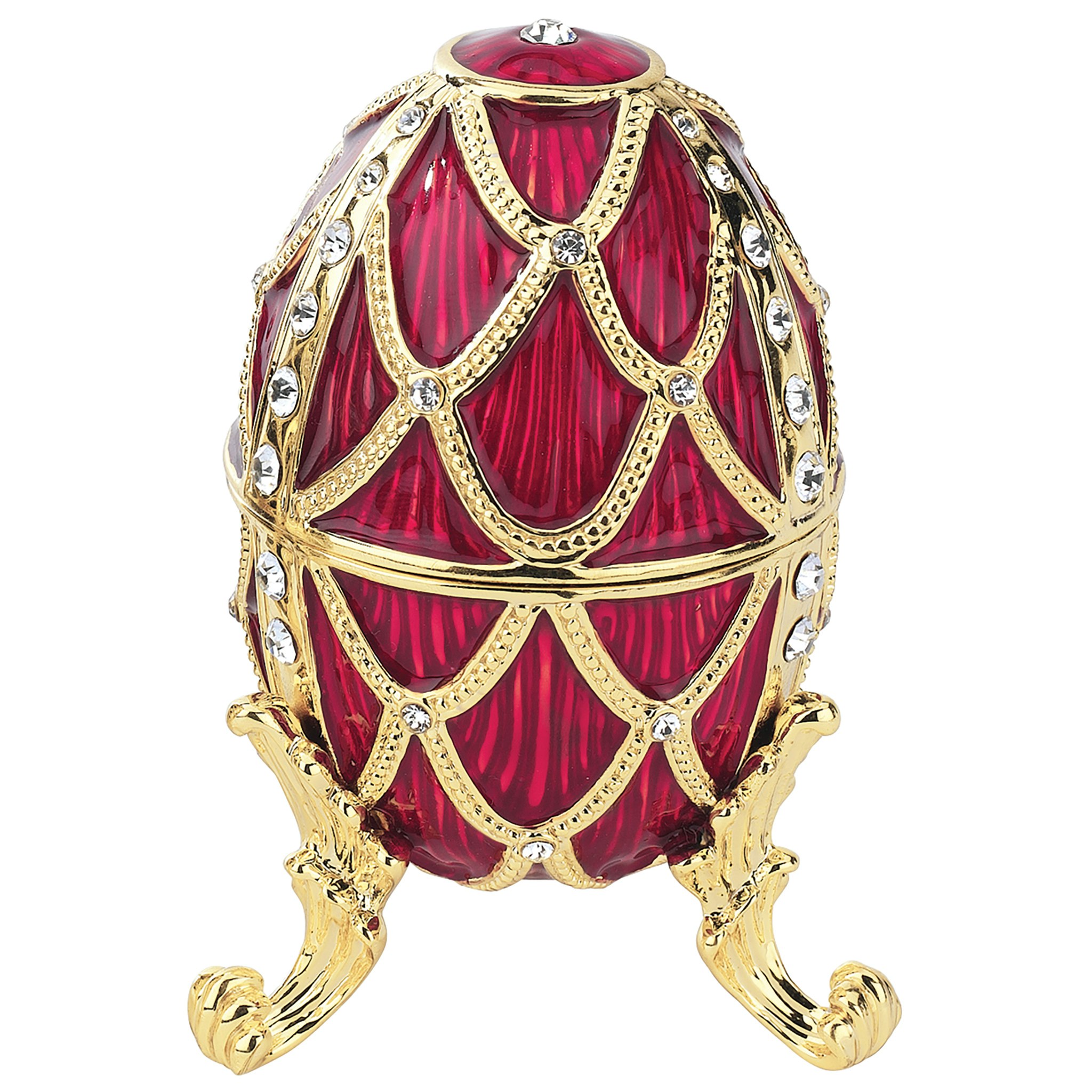 Toscano Golden Trellis Romanov-Style Collectible Enameled Egg - Rouge