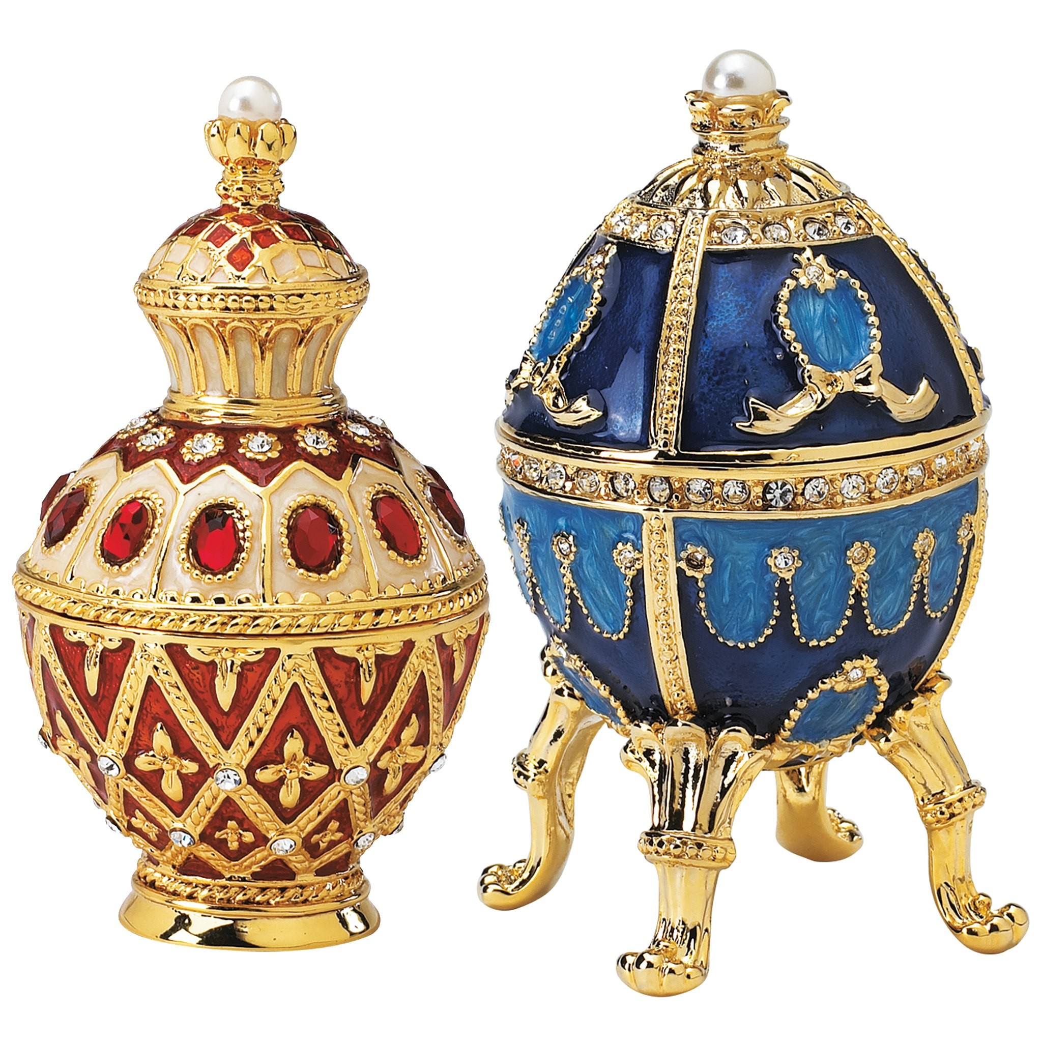 Toscano - Set of 2 Pushkin Romanov-Style Collectible Enameled Eggs
