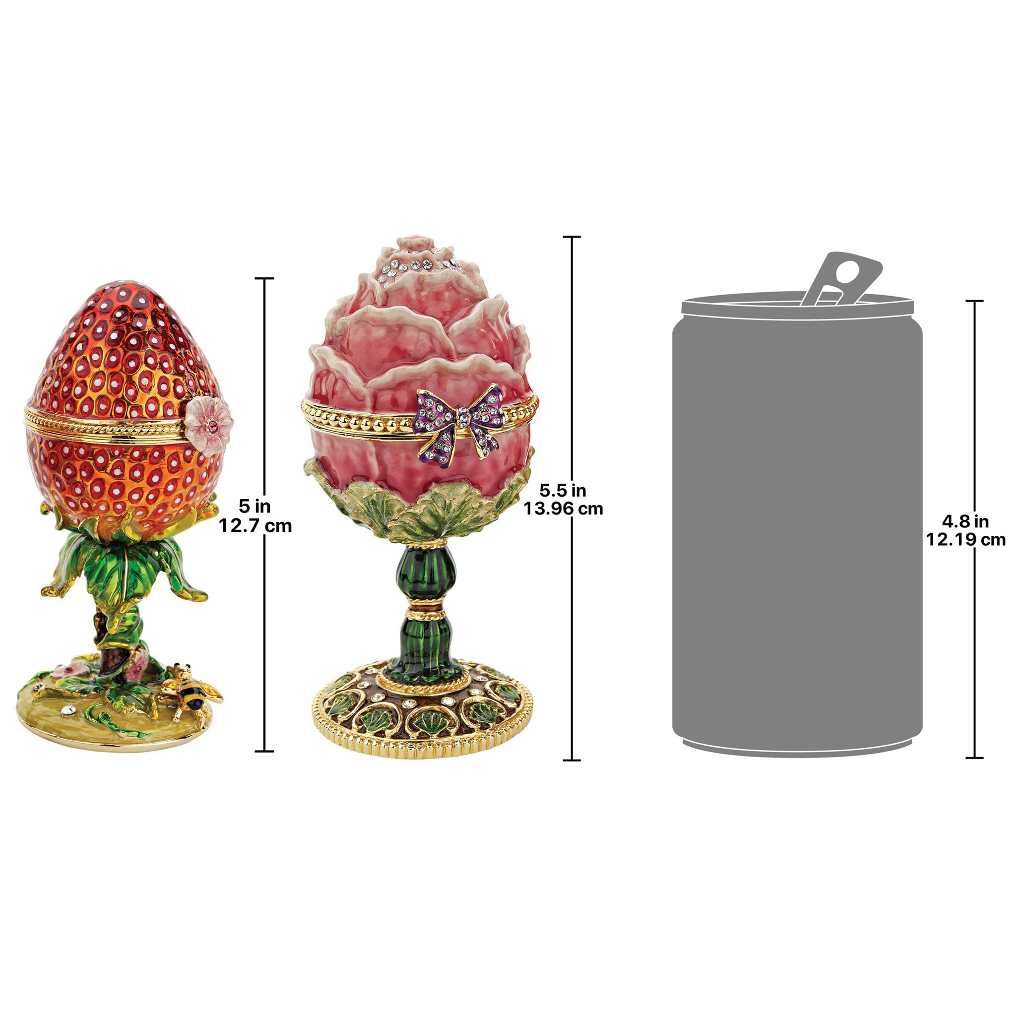 Toscano - Set of 2 Gardens Treasures Romanov-Style Collectible Enameled Eggs
