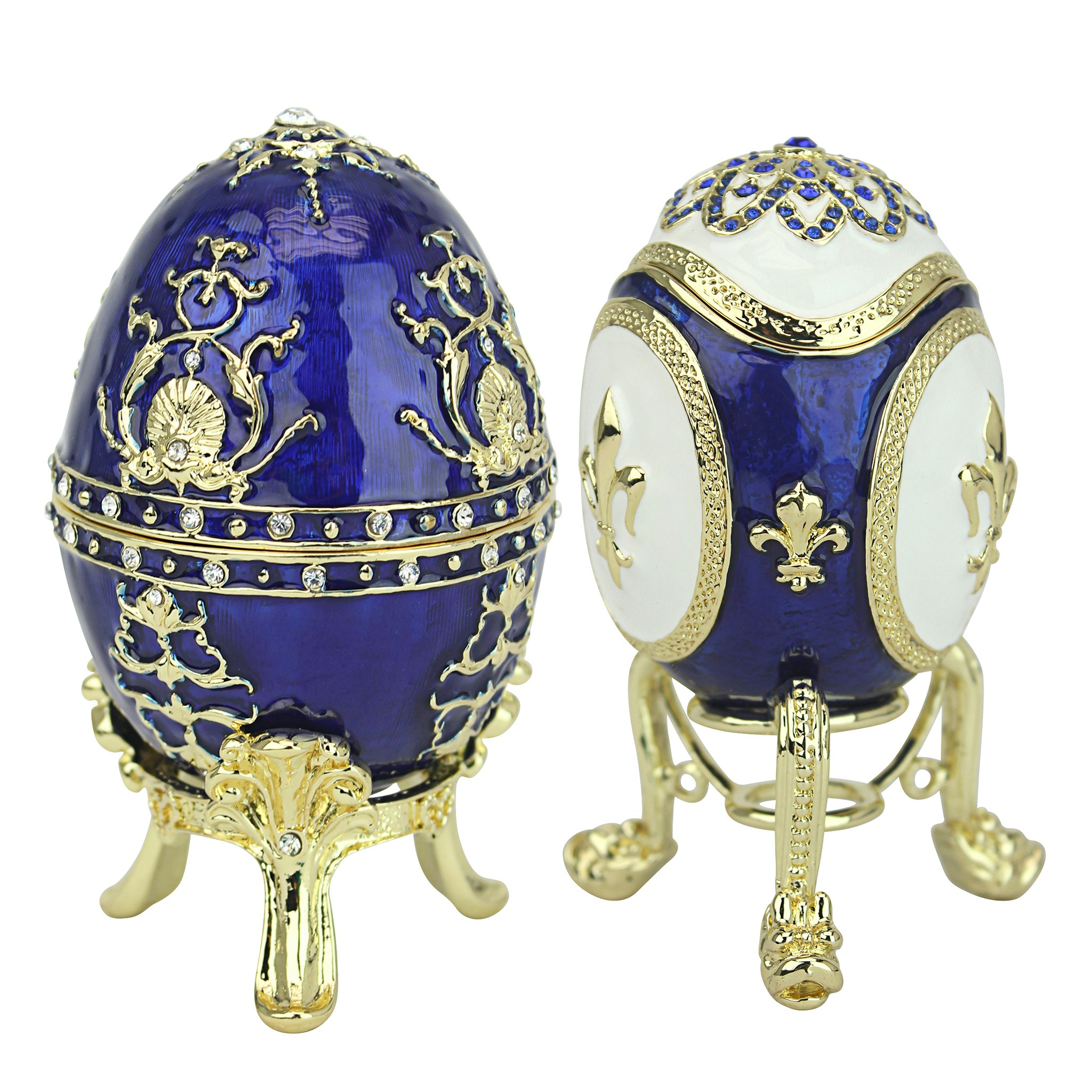 Toscano - Set of 2 Peterhof Palace Romanov-Style Collectible Enameled Eggs
