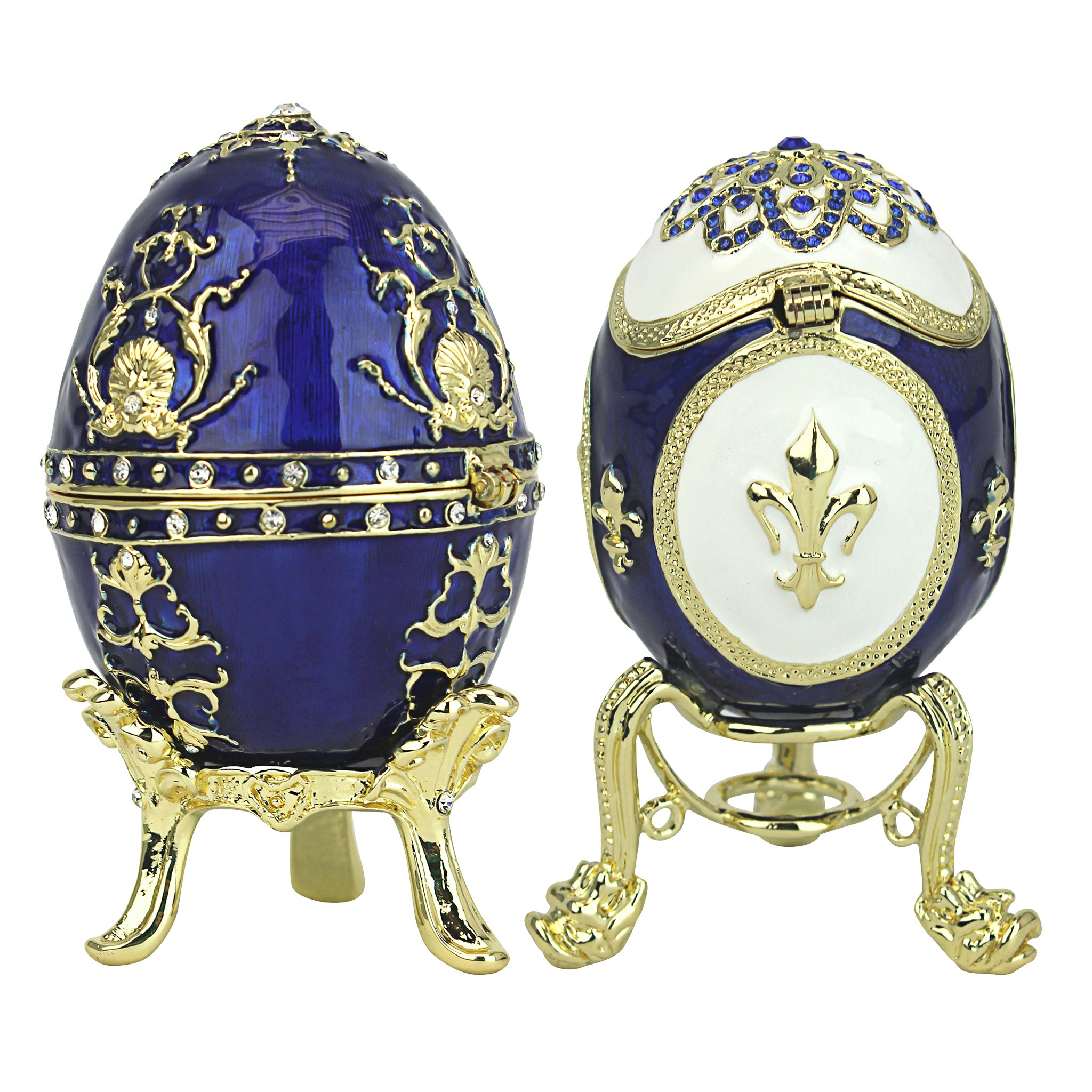 Toscano - Set of 2 Peterhof Palace Romanov-Style Collectible Enameled Eggs