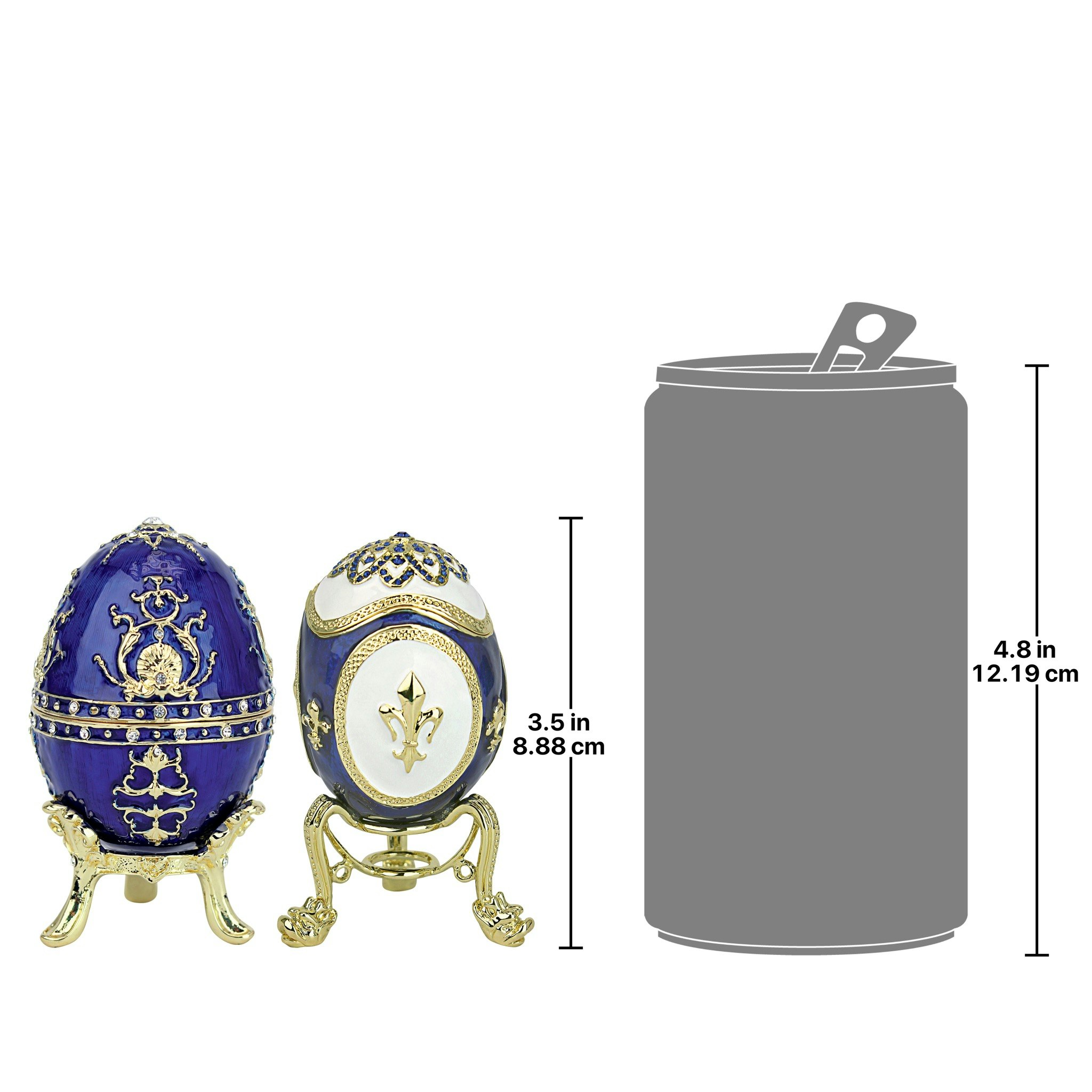 Toscano - Set of 2 Peterhof Palace Romanov-Style Collectible Enameled Eggs