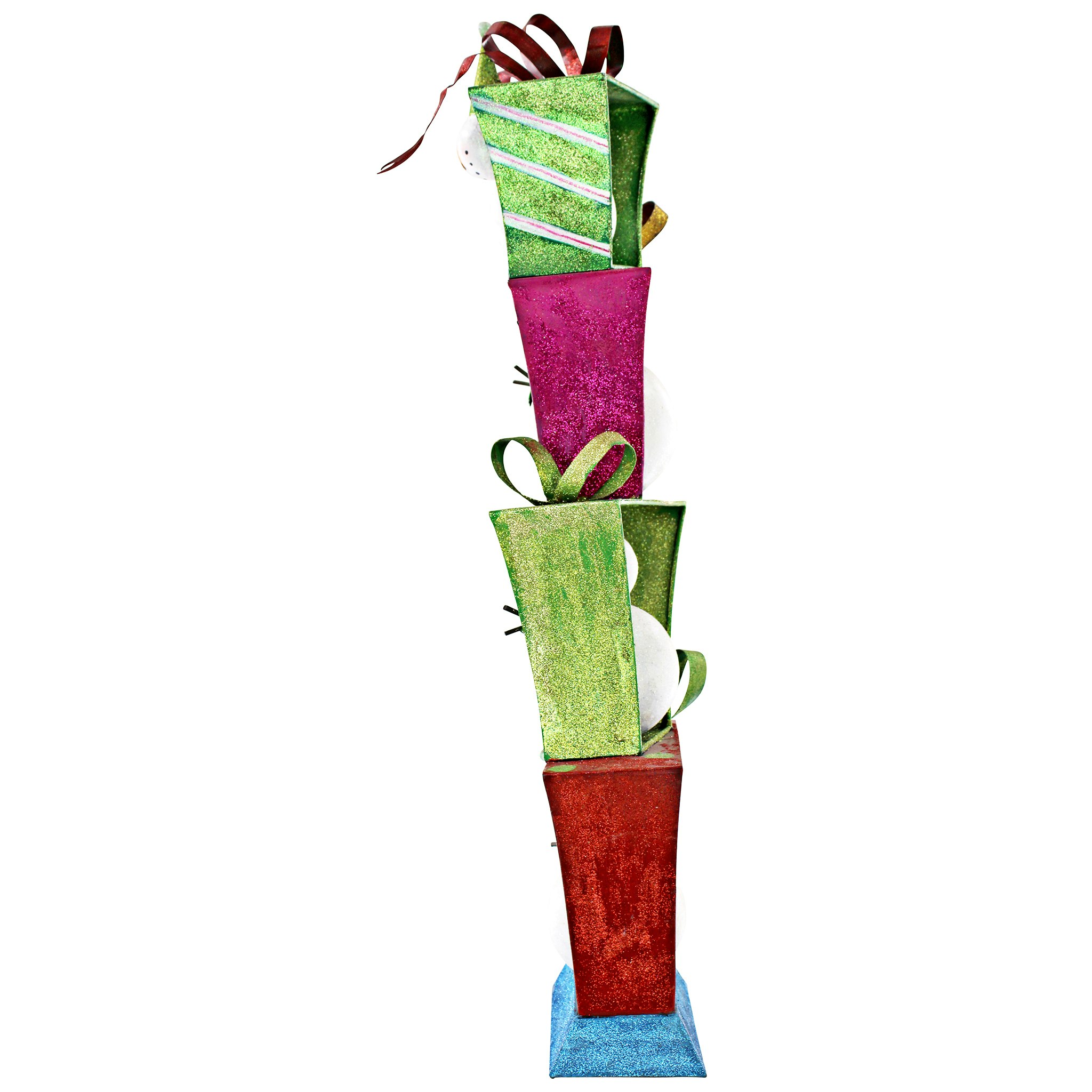 Toscano - Stack of Christmas Snowmen Holiday Fun Bunch Metal Statue