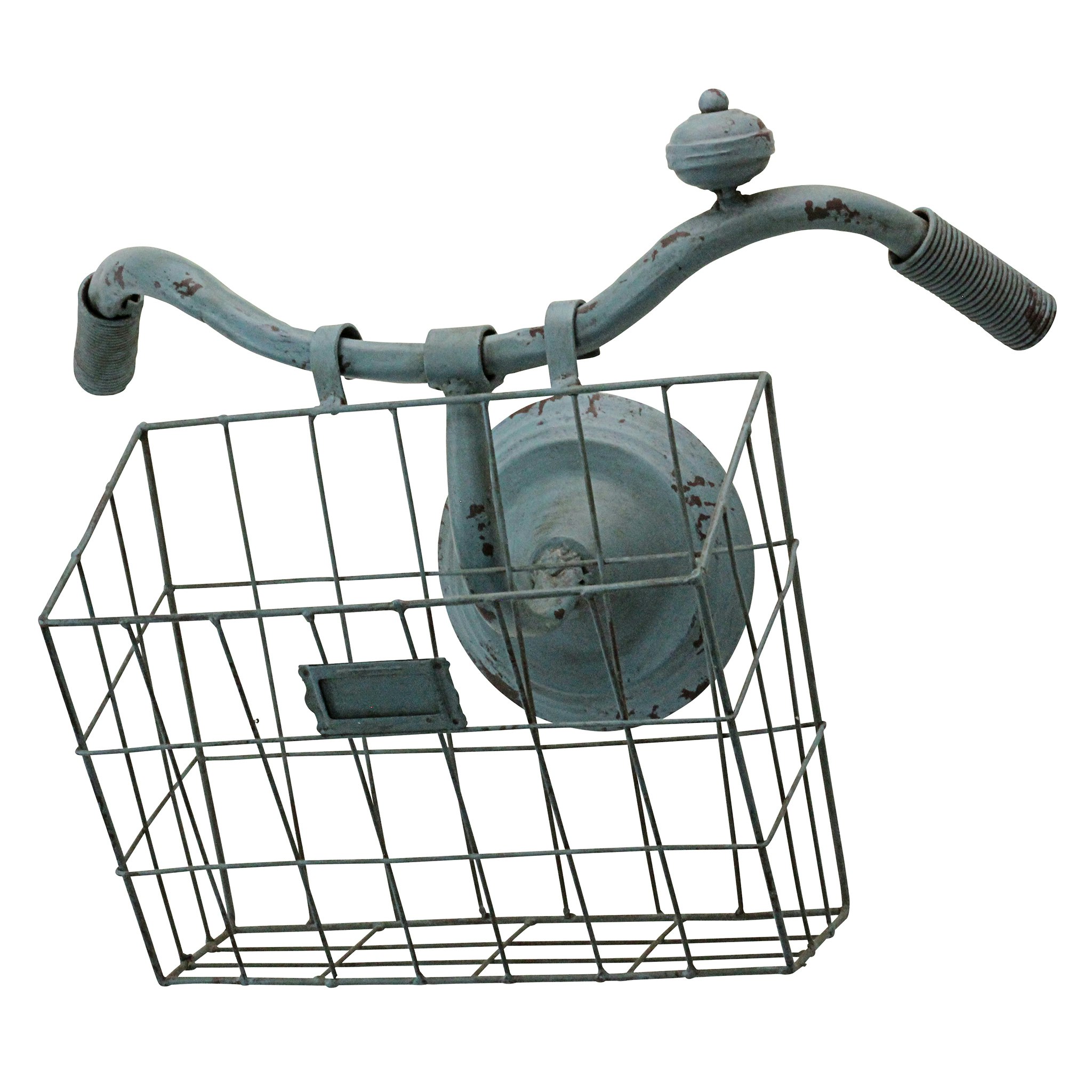 Toscano - Weather Worn Vintage Bicycle Basket Wall Planter Magazine Rack