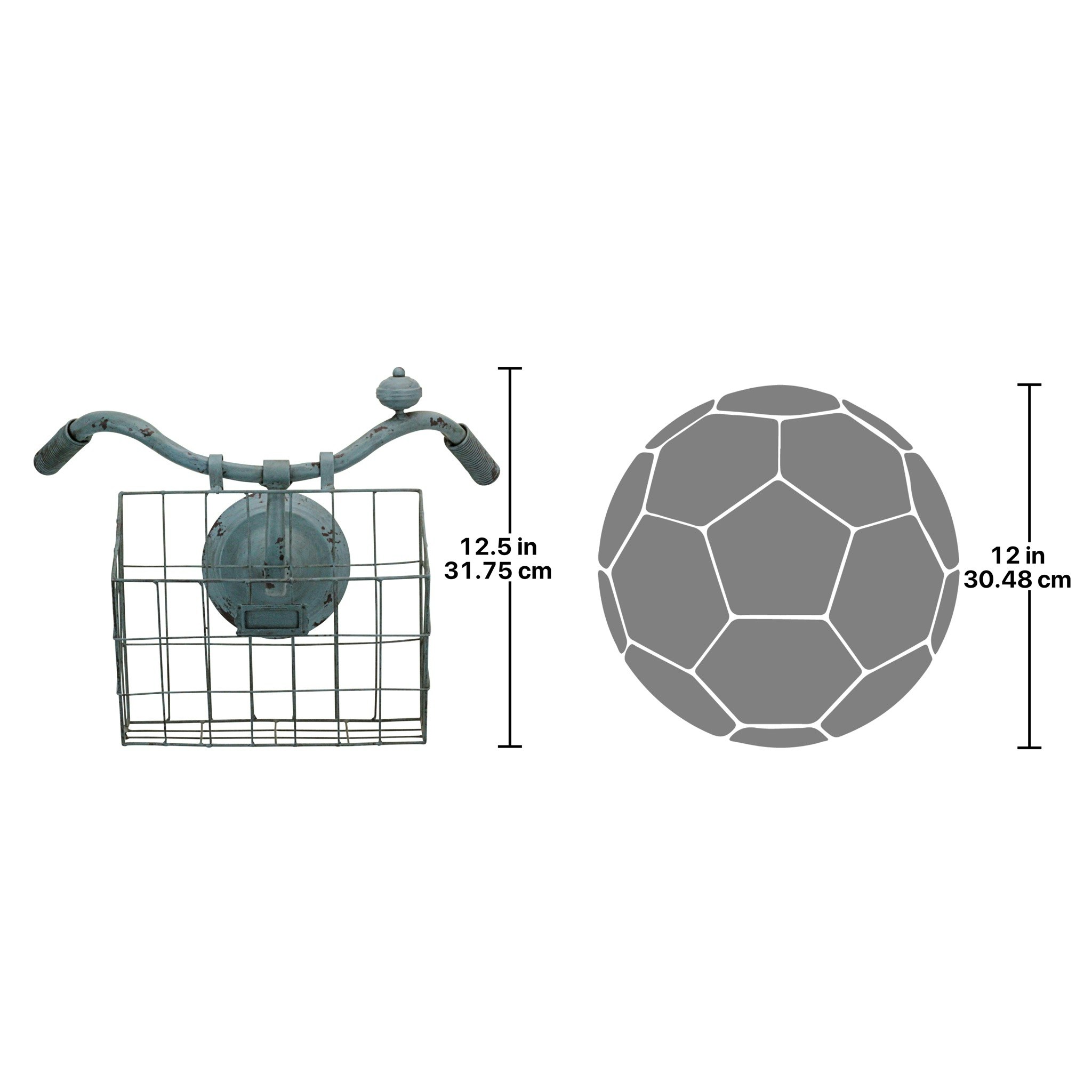 Toscano - Weather Worn Vintage Bicycle Basket Wall Planter Magazine Rack