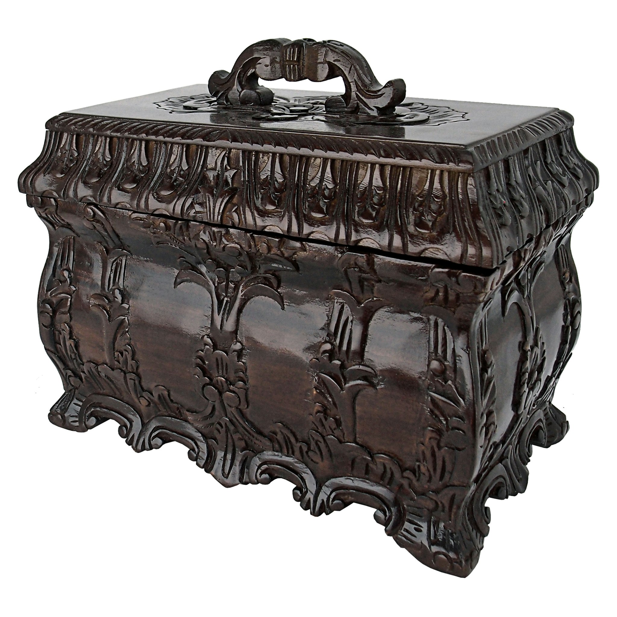 Toscano - Tea Caddy Display Box in Walnut, Mahogany