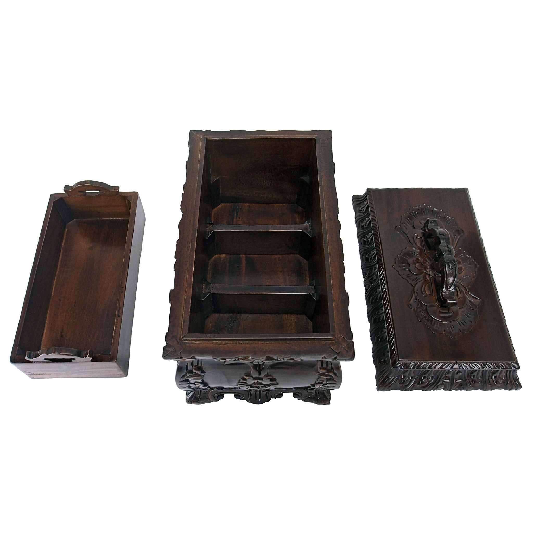Toscano - Tea Caddy Display Box in Walnut, Mahogany