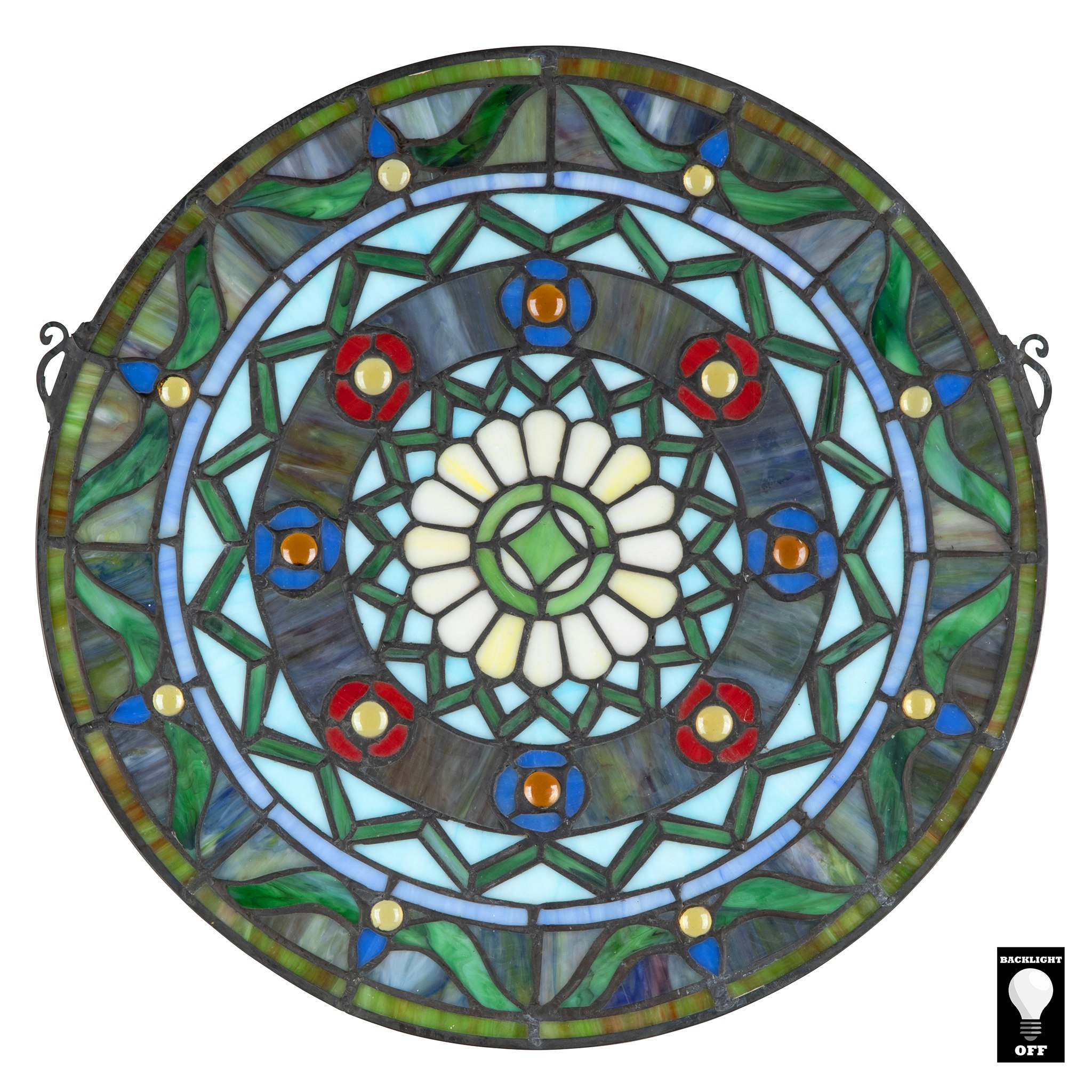 Toscano - Kaleidoscope Stained Glass Window