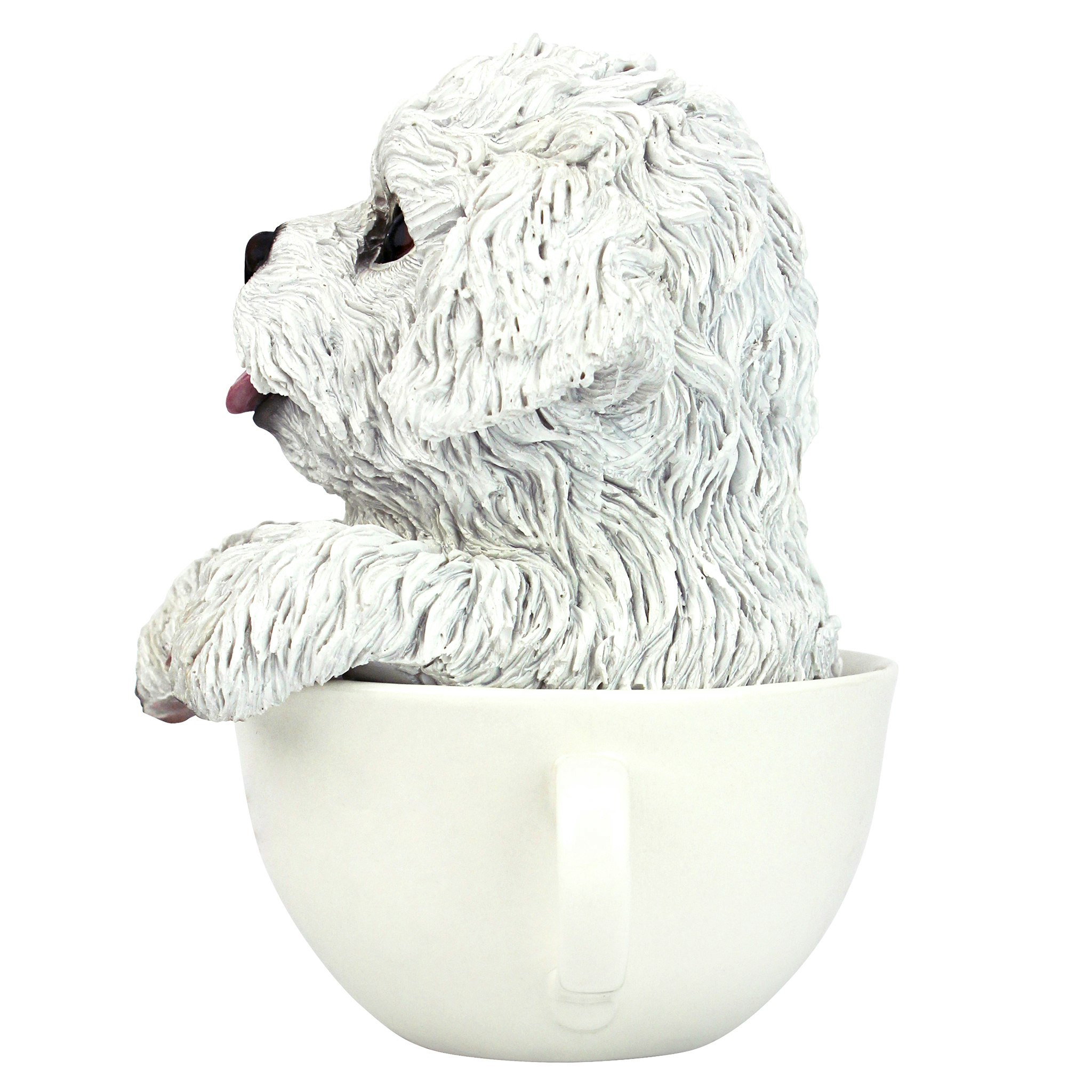 Toscano Puppuccino Puppy Collectible Dog Statue - White Maltese