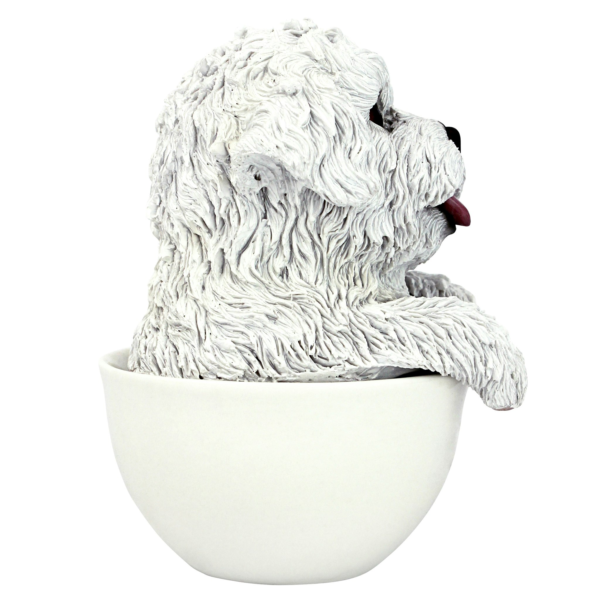 Toscano Puppuccino Puppy Collectible Dog Statue - White Maltese