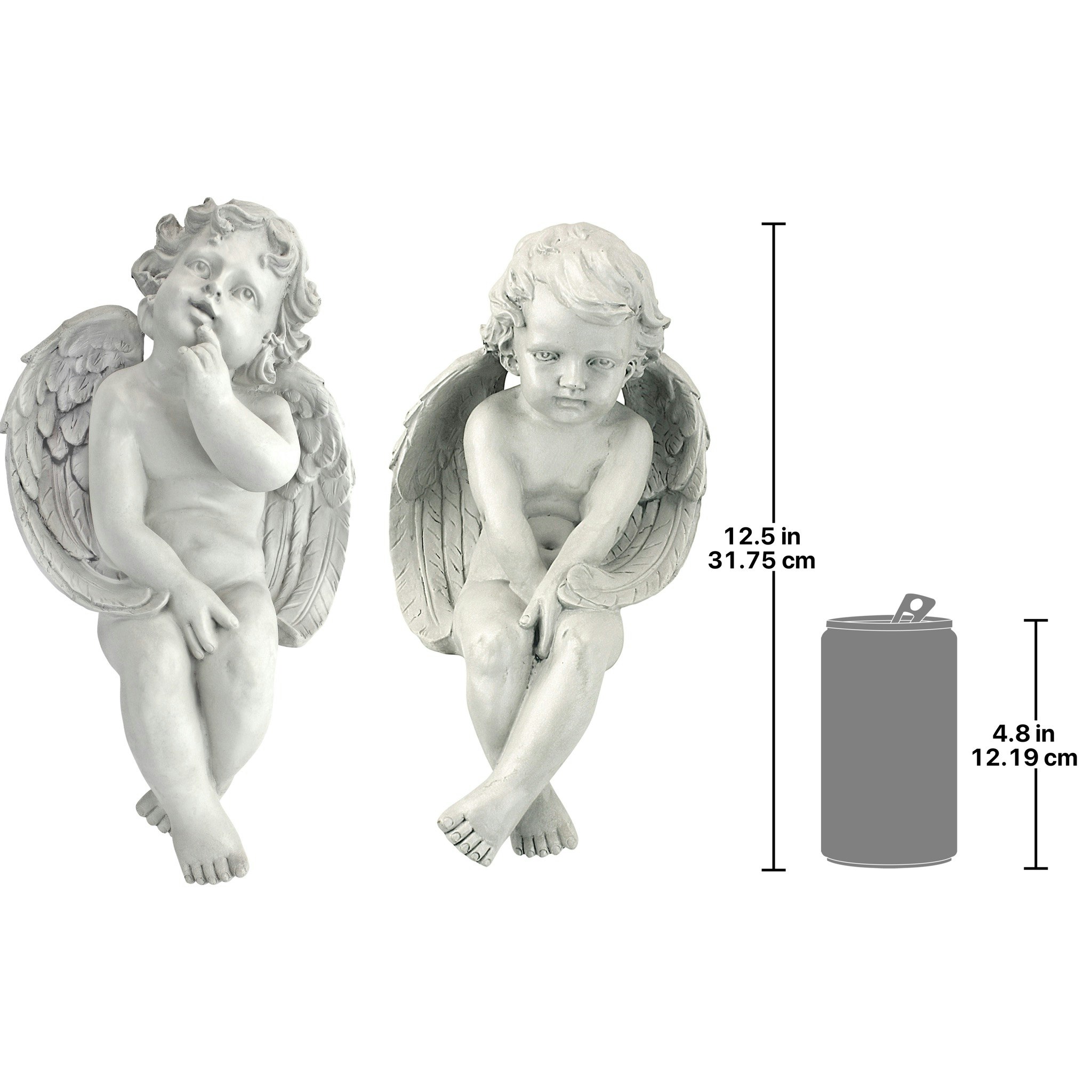 Toscano - Angels of Meditation and Contemplation Sitting Cherub Statues