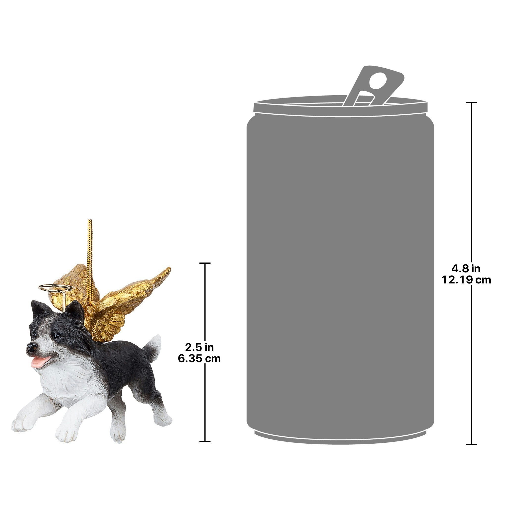 Toscano - Honor Your Pet Border Collie Holiday Dog Angel Ornament Collection