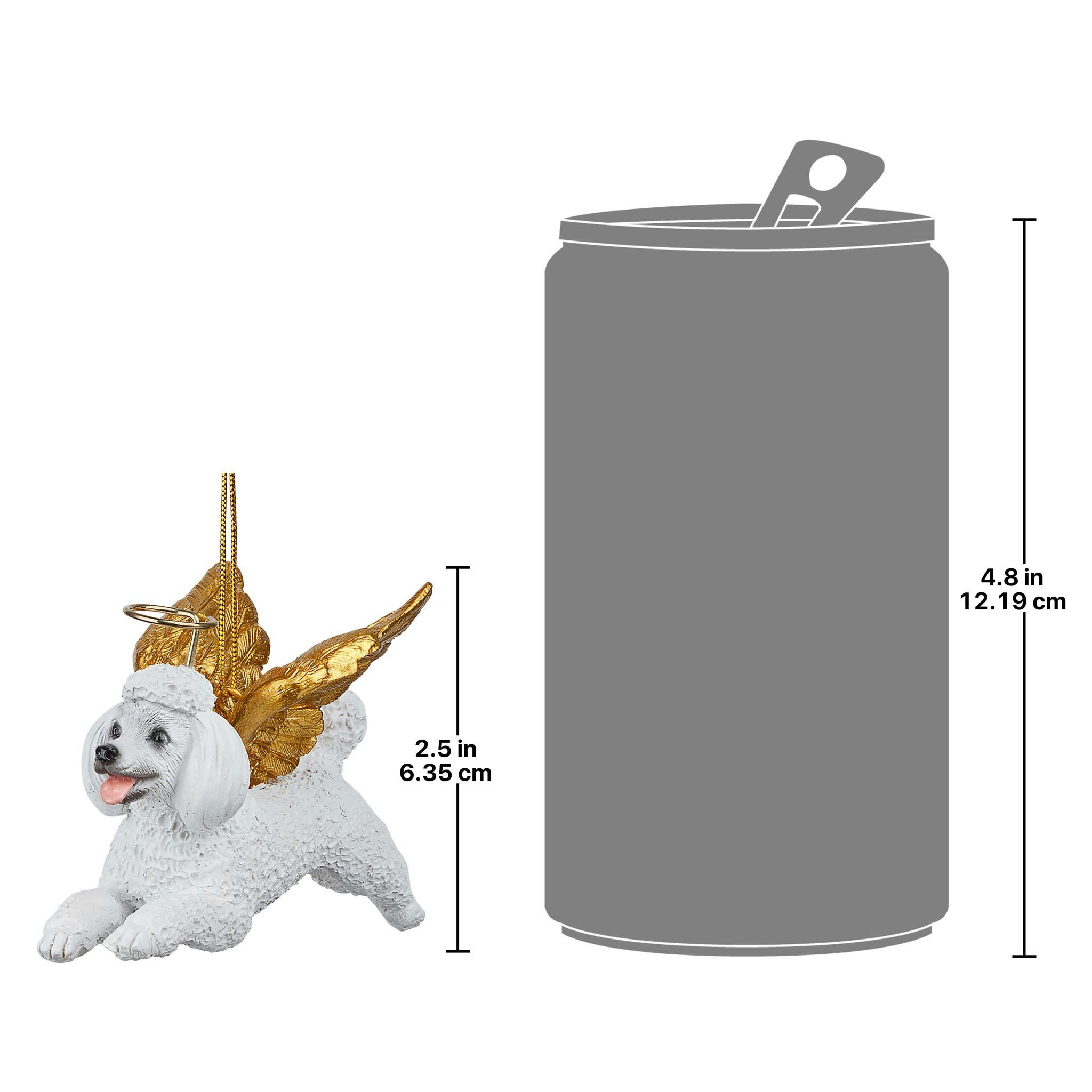 Toscano - Honor Your Pet White Poodle Holiday Dog Angel Ornament