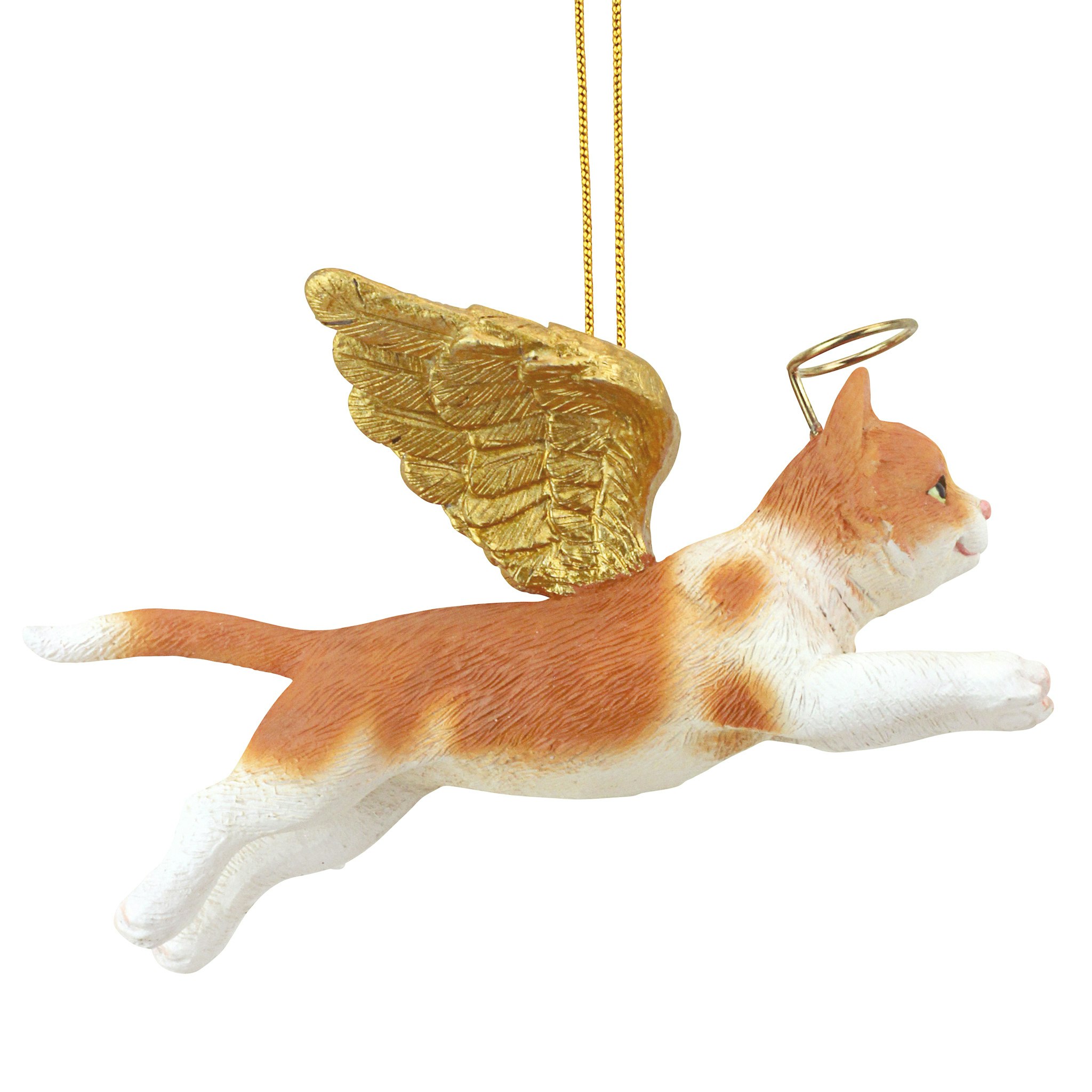 Toscano - Honor Your Pet Orange Tabby Holiday Cat Angel Ornament