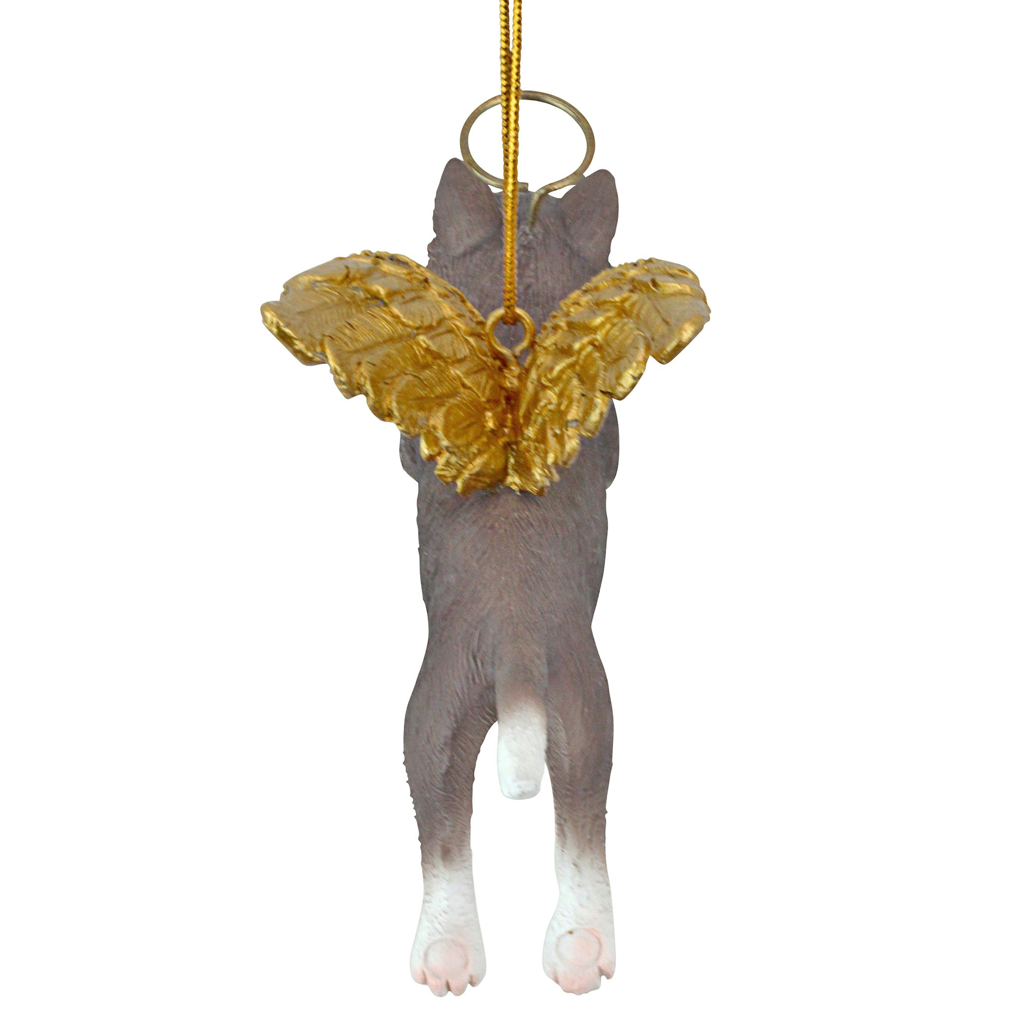 Toscano - Honor Your Pet Grey Tabby Holiday Cat Angel Ornament