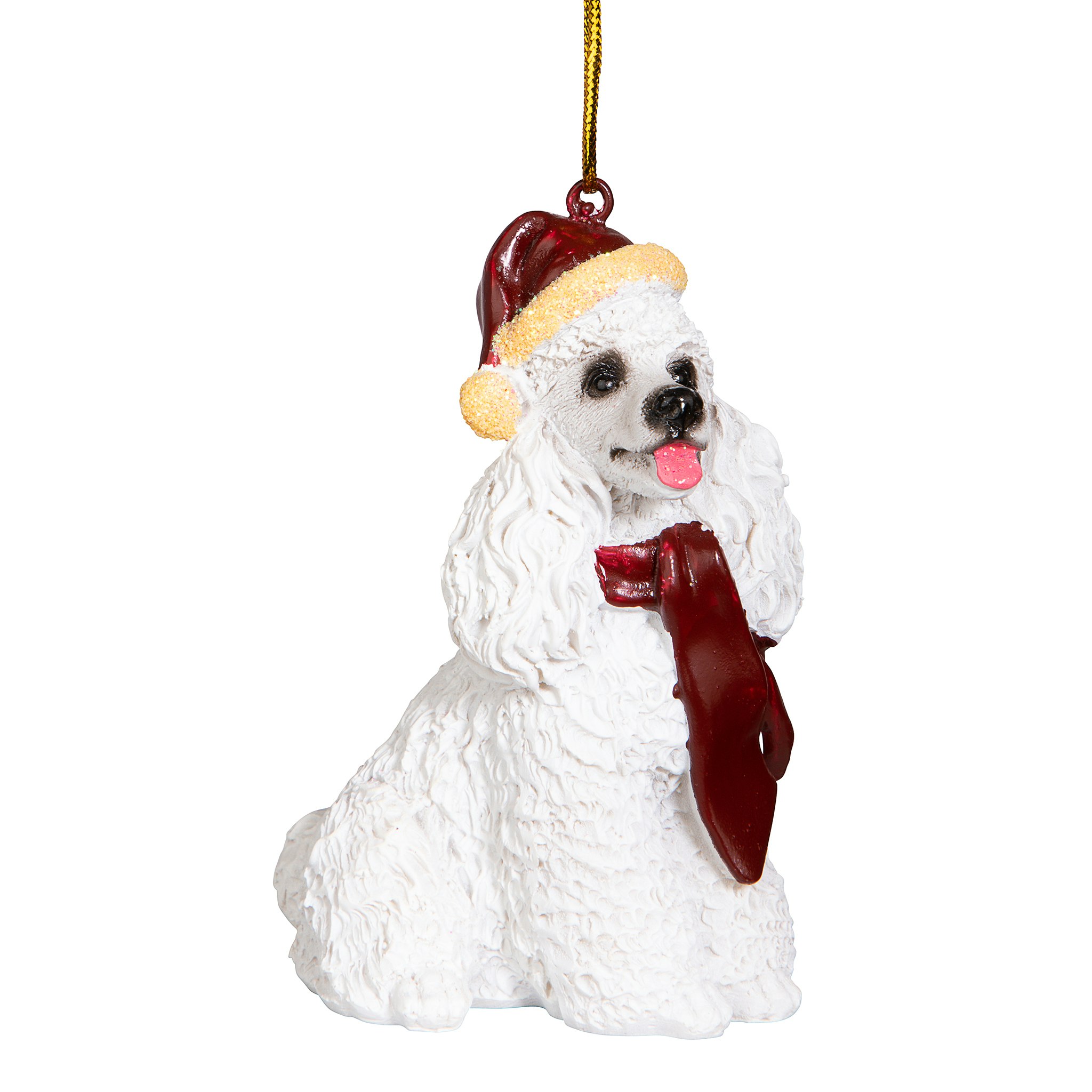 Toscano - White Poodle Holiday Dog Ornament Pet Decoration