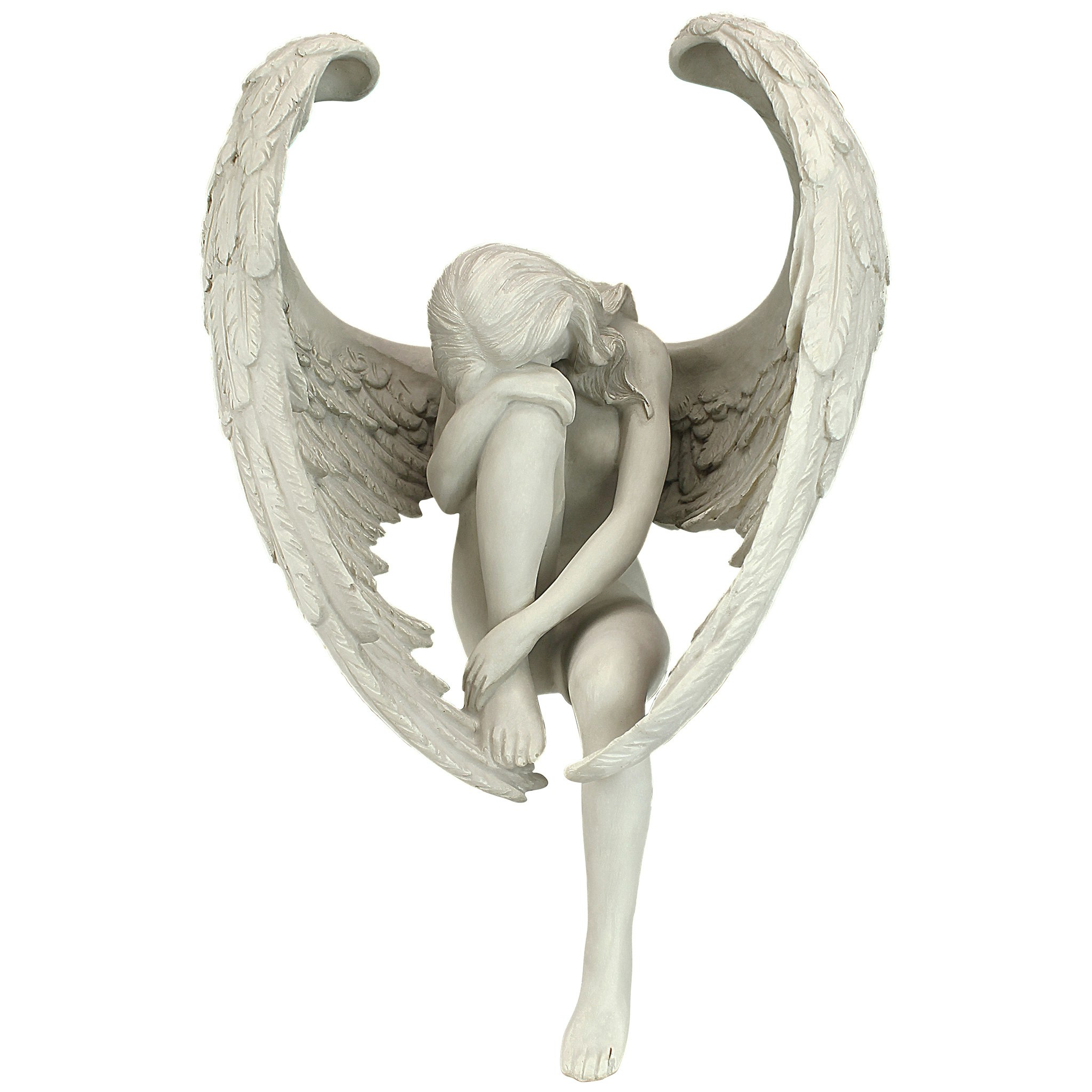 Toscano - The Anguished Angel Long-Winged Sitting Statue