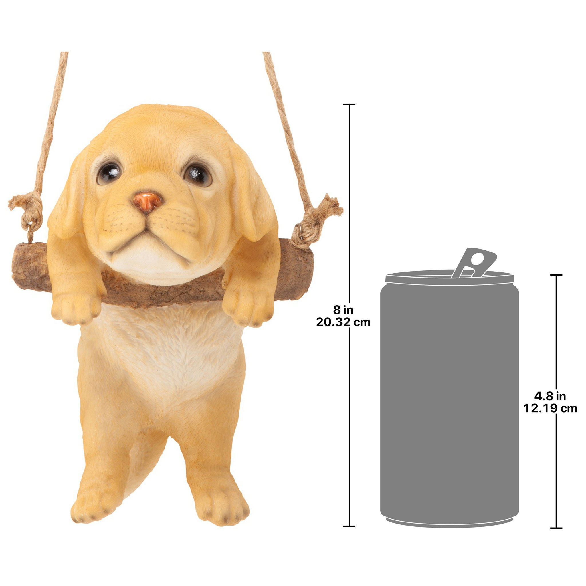 Toscano - Yellow Lab Puppy on a Perch Hanging Dog Sculpture