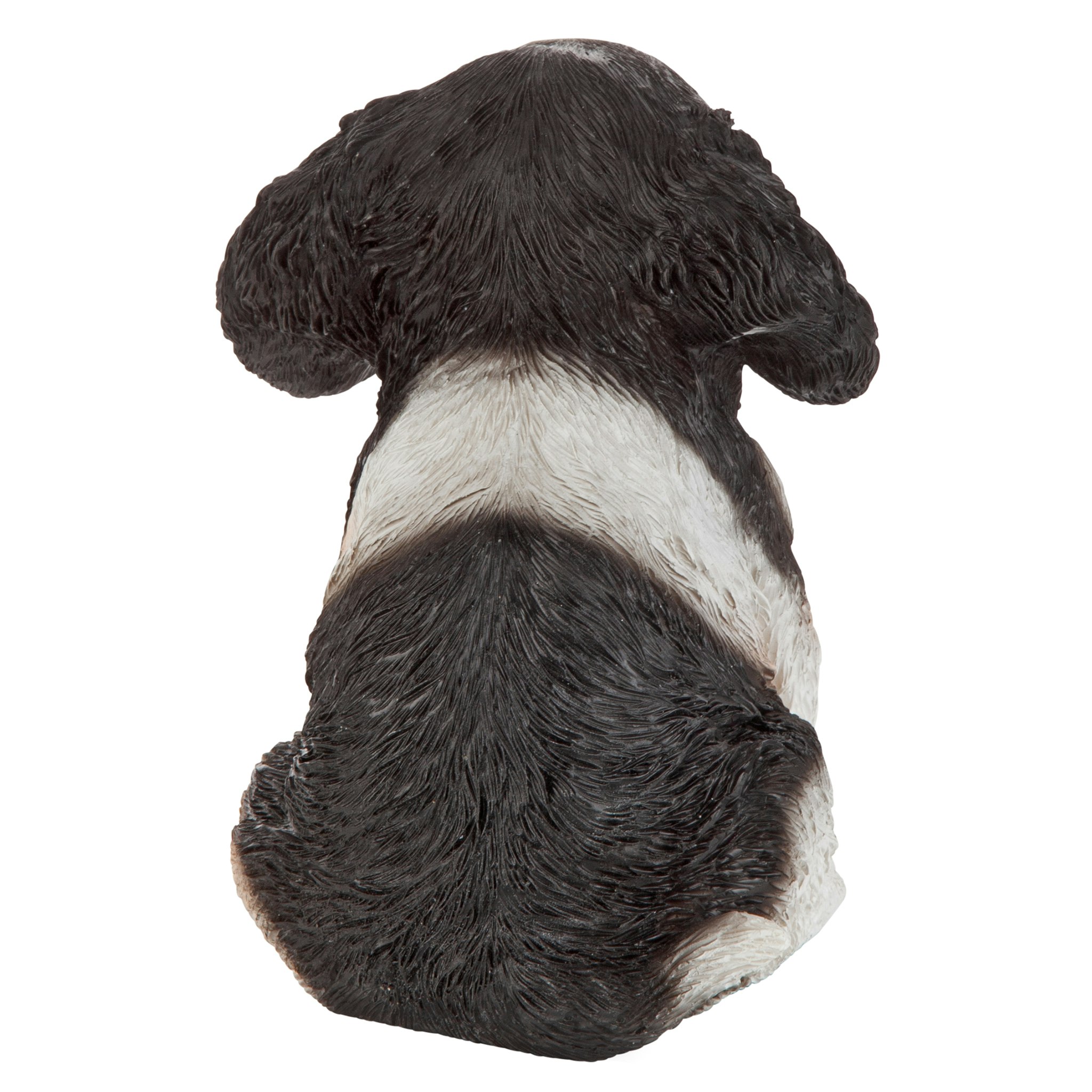 Toscano - Black  White Cavalier King Charles Puppy Partner Collectible Dog Statue
