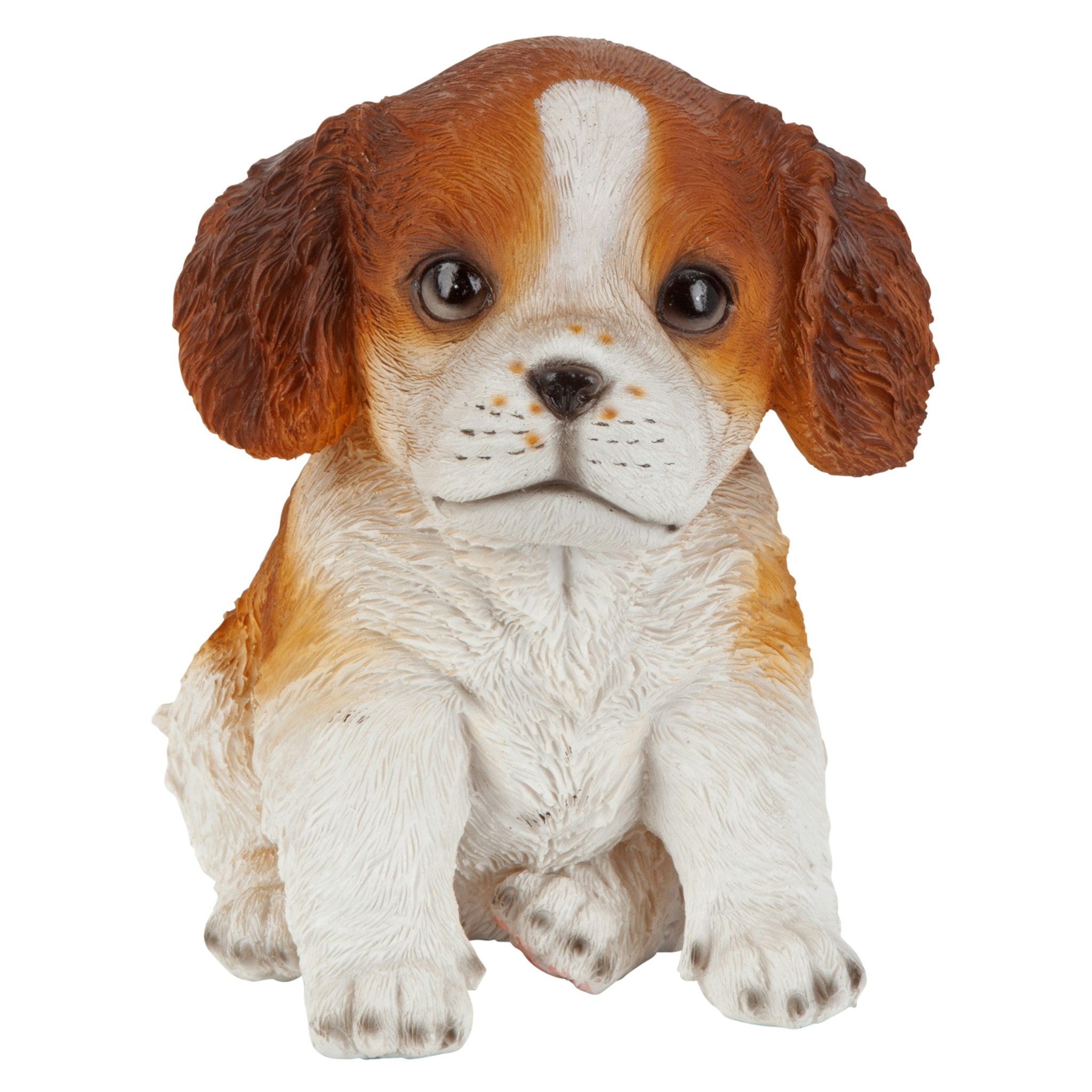 Toscano - Red  White Cavalier King Charles Puppy Partner Collectible Dog Statue