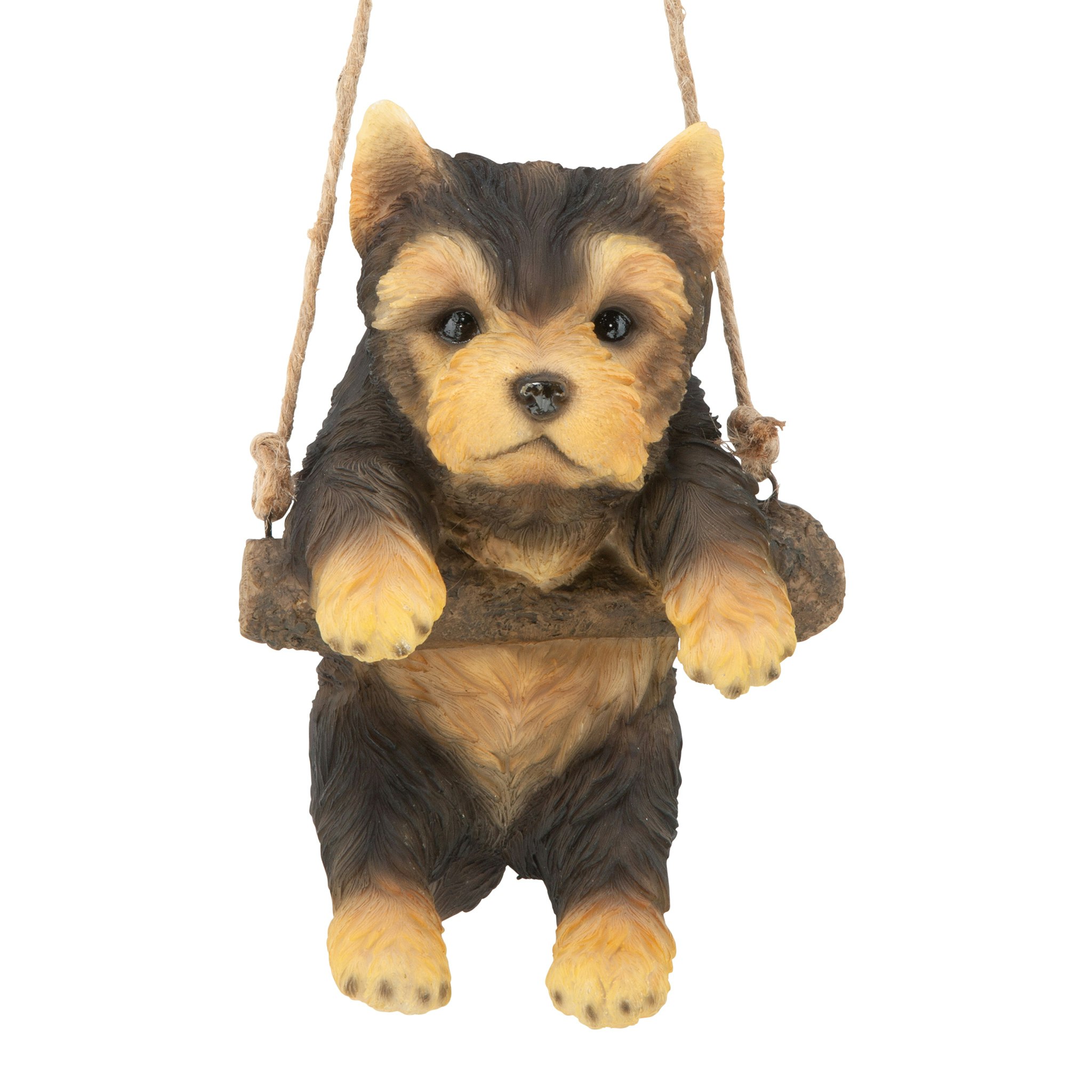 Toscano - Yorkie Puppy on a Perch Hanging Dog Sculpture